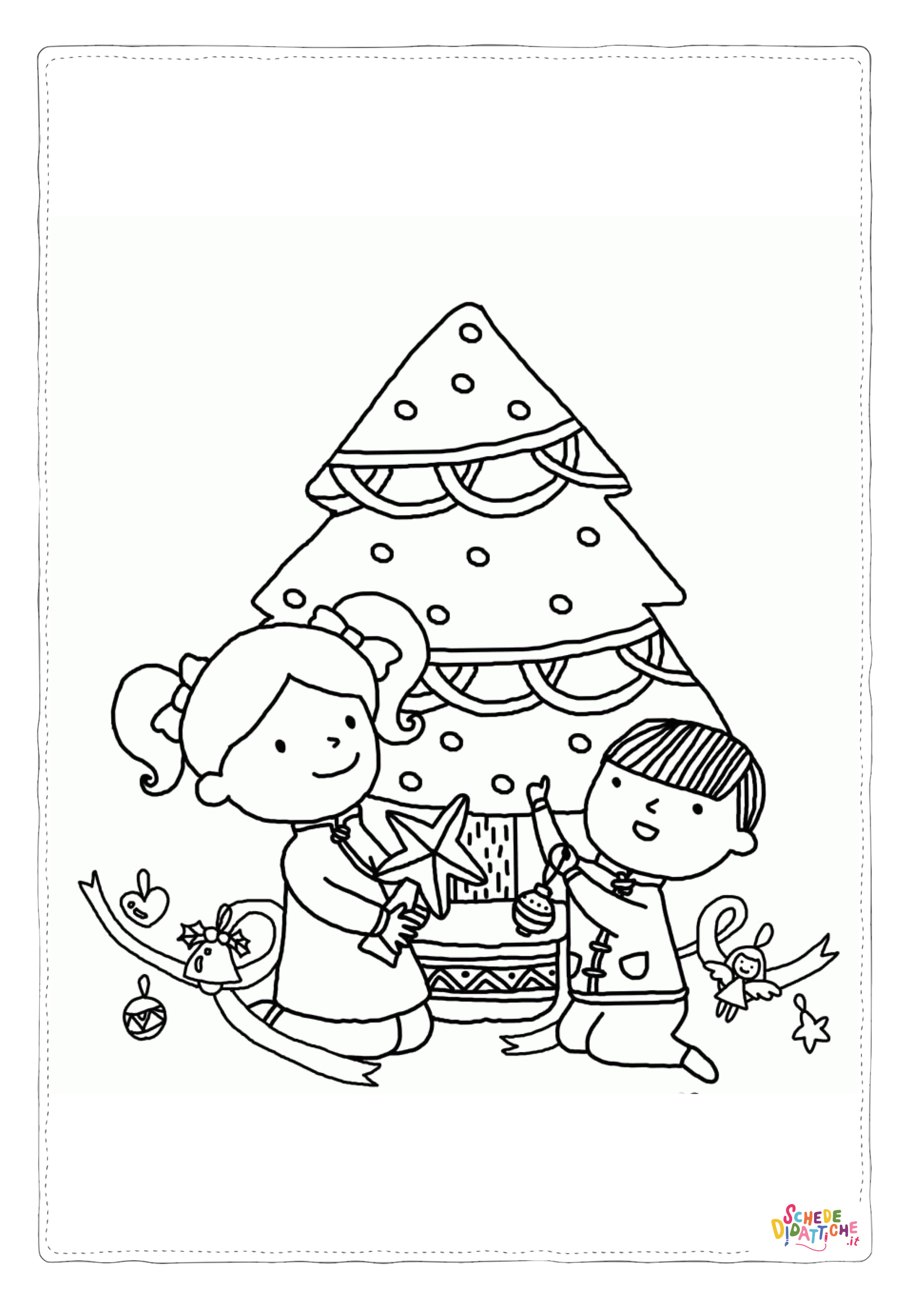 Disegno di albero di Natale da stampare e colorare 193
