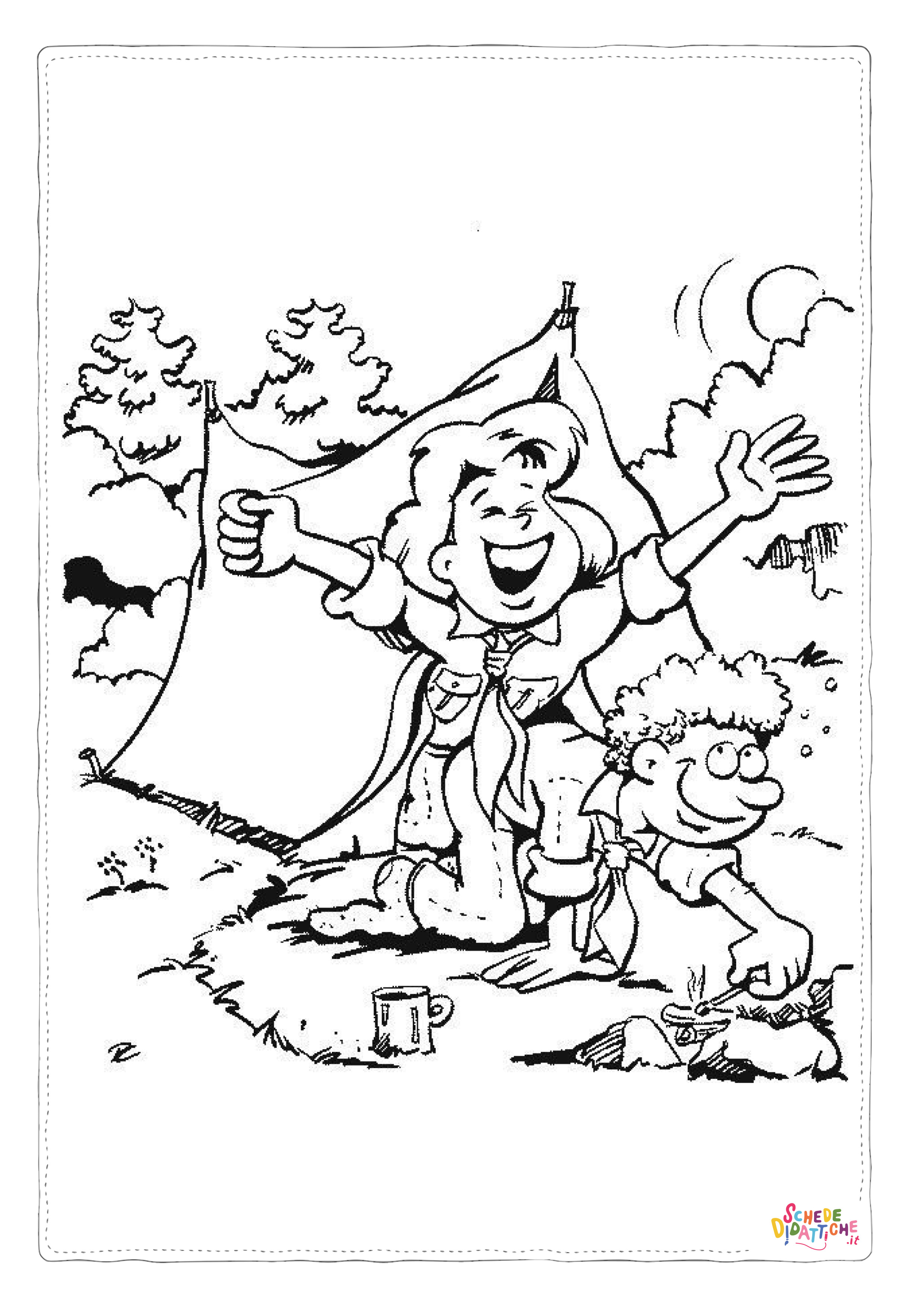 Disegno di campeggio da stampare e colorare 59