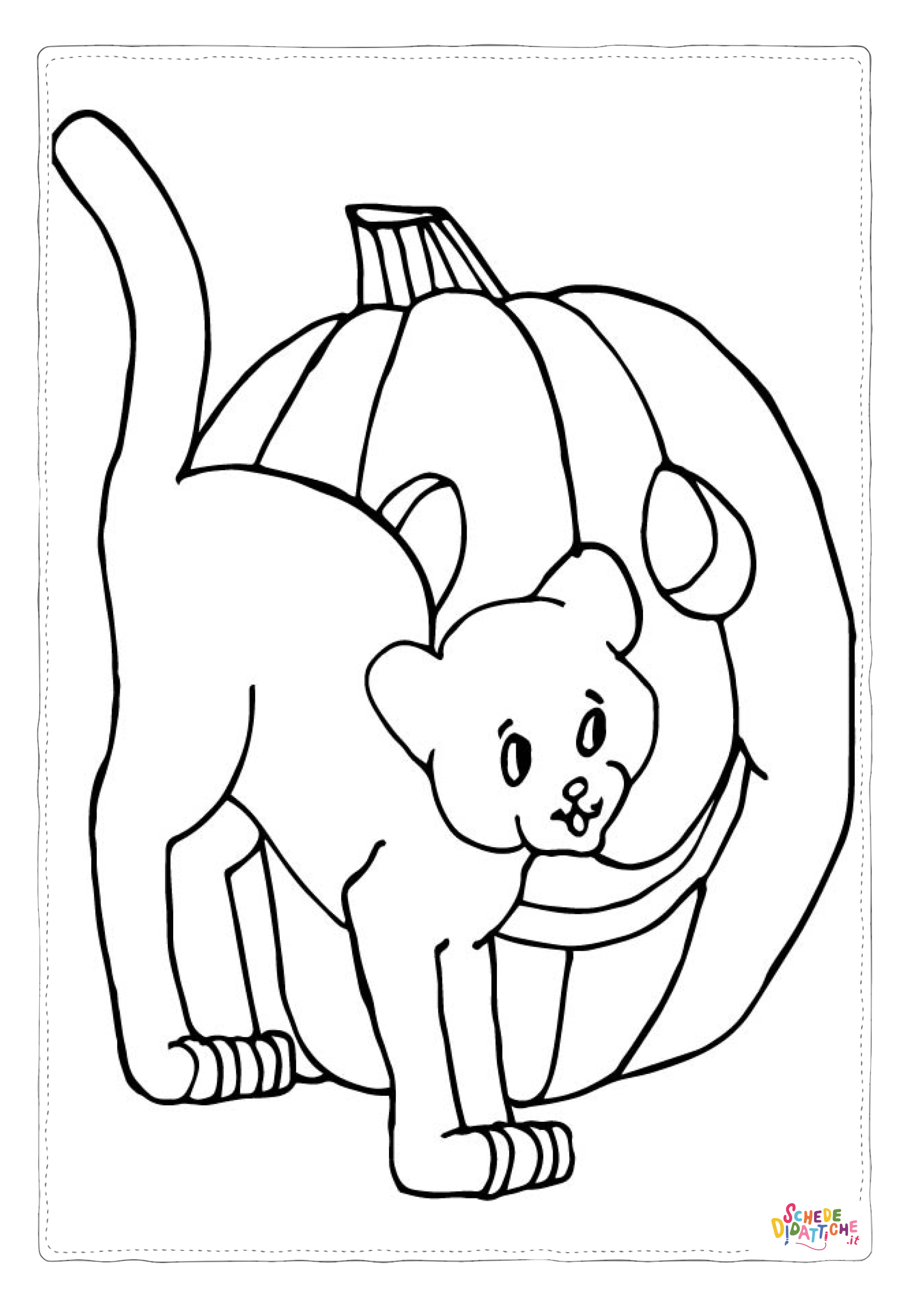 Disegno "Disegno di gatto di halloween da stampare e colorare 11" Disegno di gatto di halloween da stampare e colorare 11