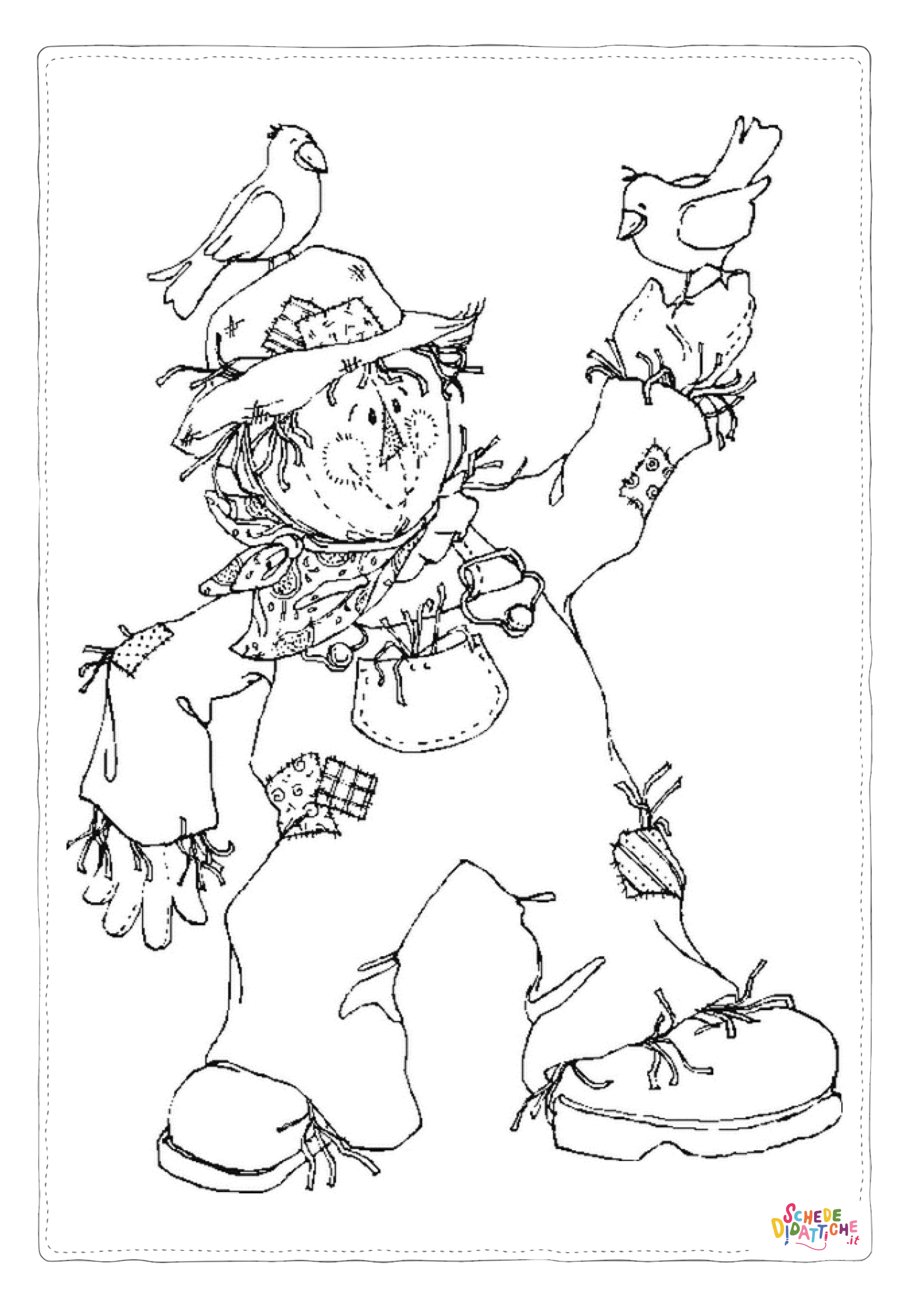 Disegno "Disegno di spaventapasseri da stampare e colorare 13" Disegno di spaventapasseri da stampare e colorare 13