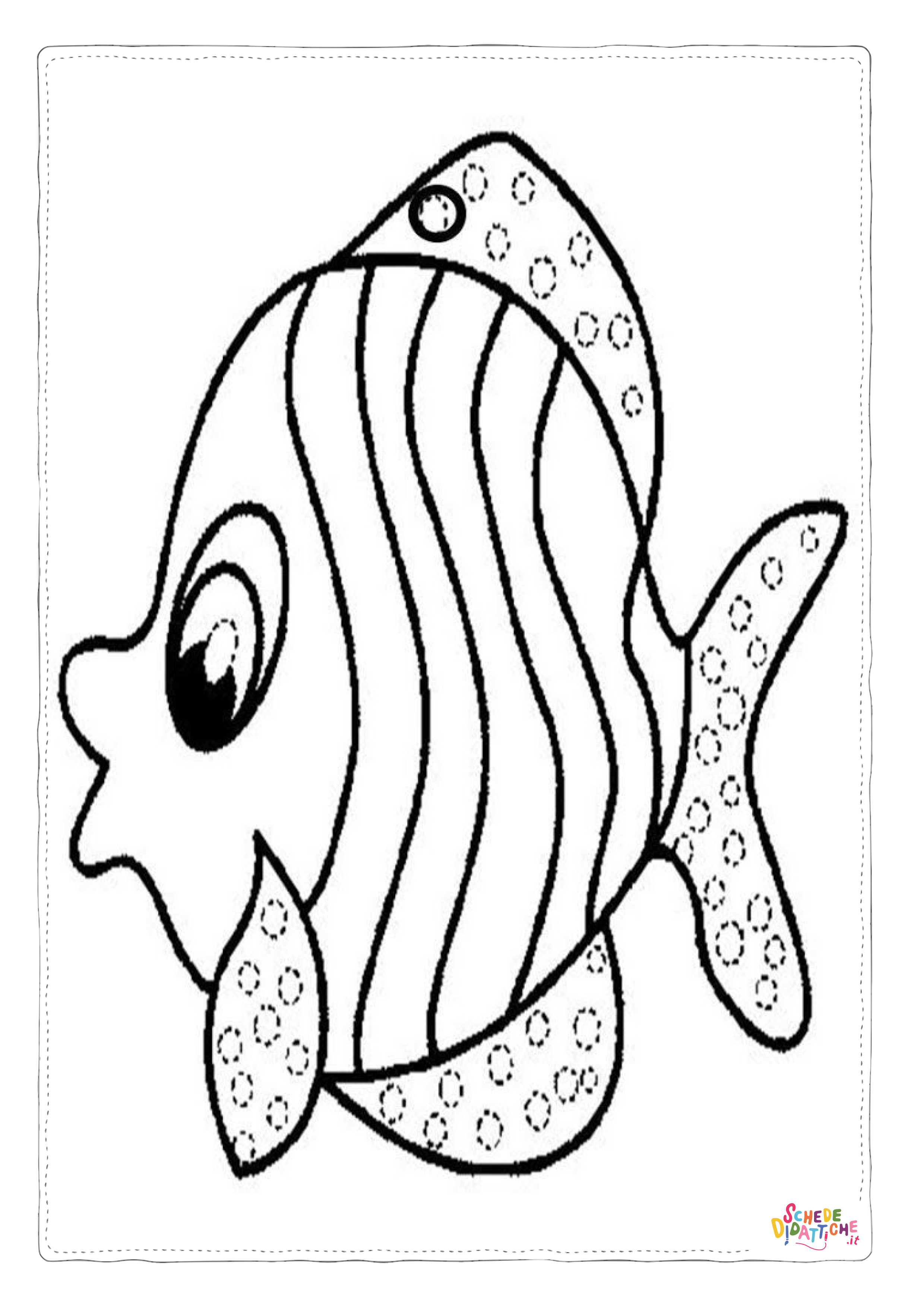 Disegno "Disegno di pesce da stampare e colorare 304" Disegno di pesce da stampare e colorare 304