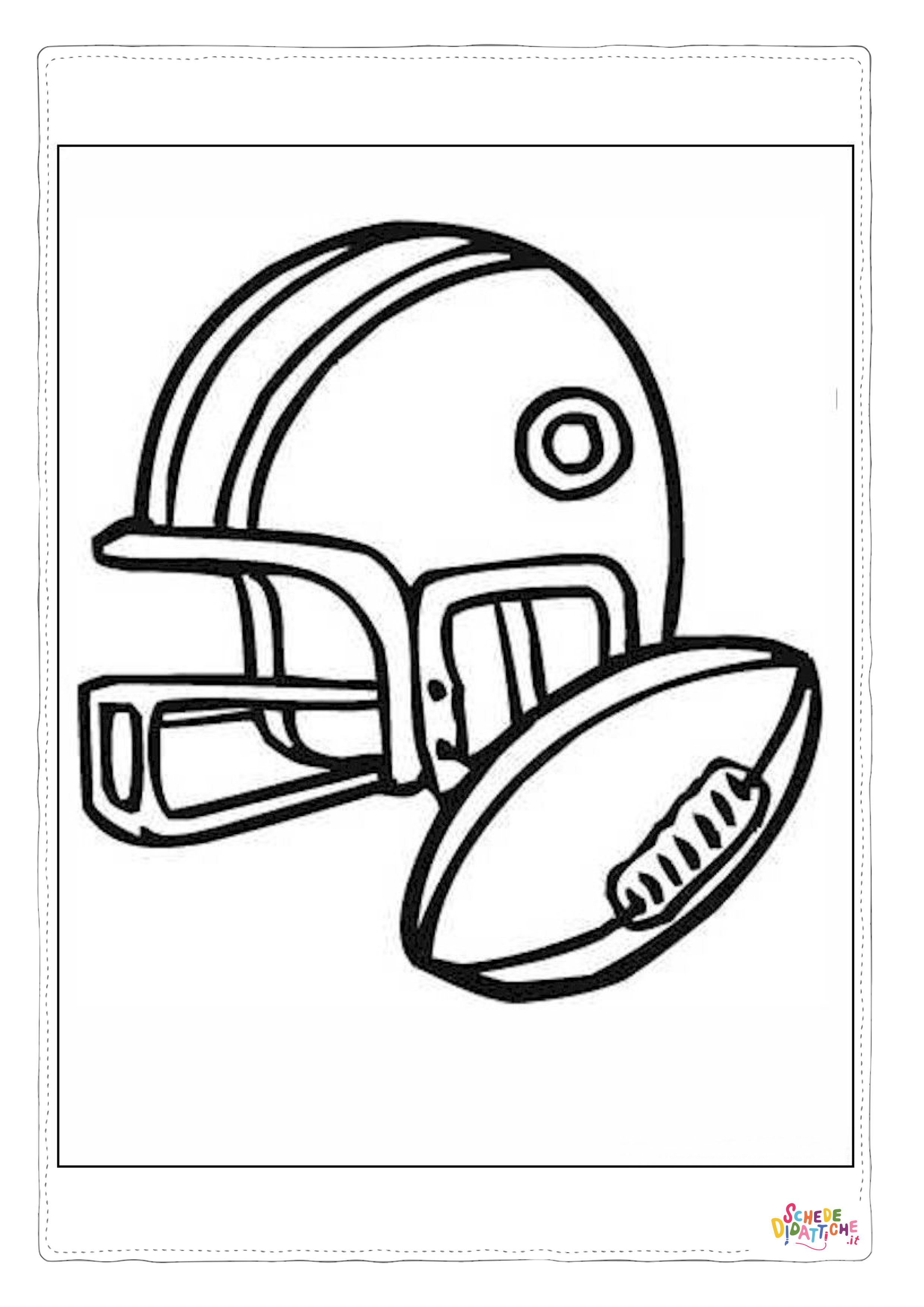 Disegno "Disegno di football americano da stampare e colorare 10" Disegno di football americano da stampare e colorare 10
