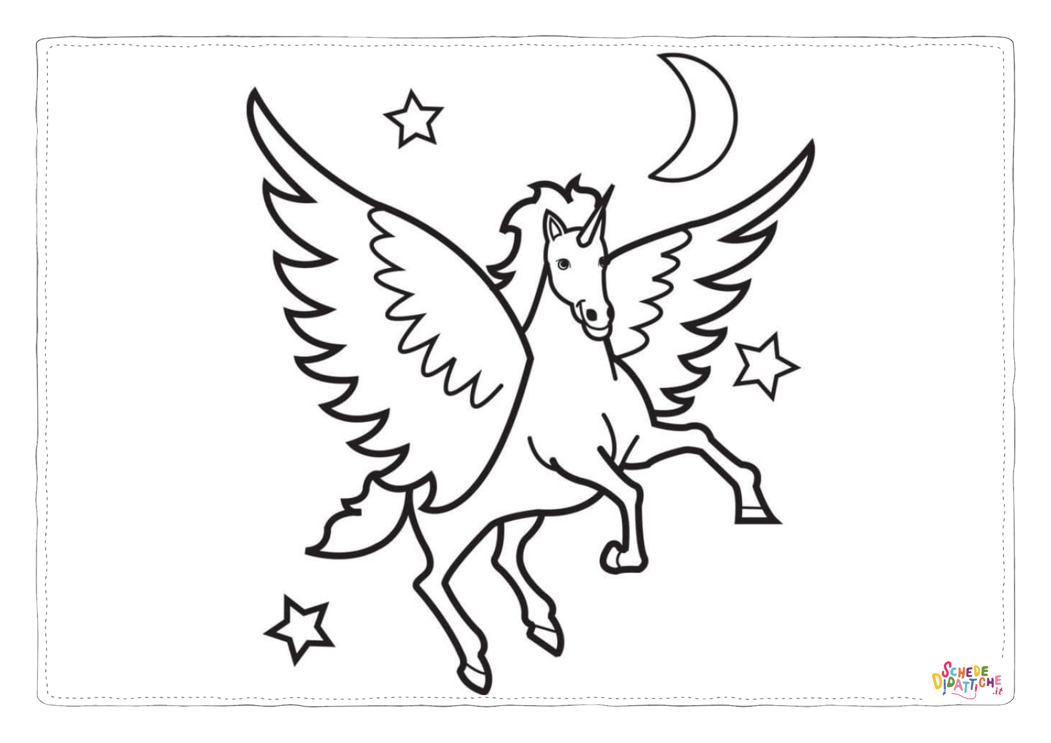 Disegno "Disegno di unicorno da stampare e colorare 59" Disegno di unicorno da stampare e colorare 59