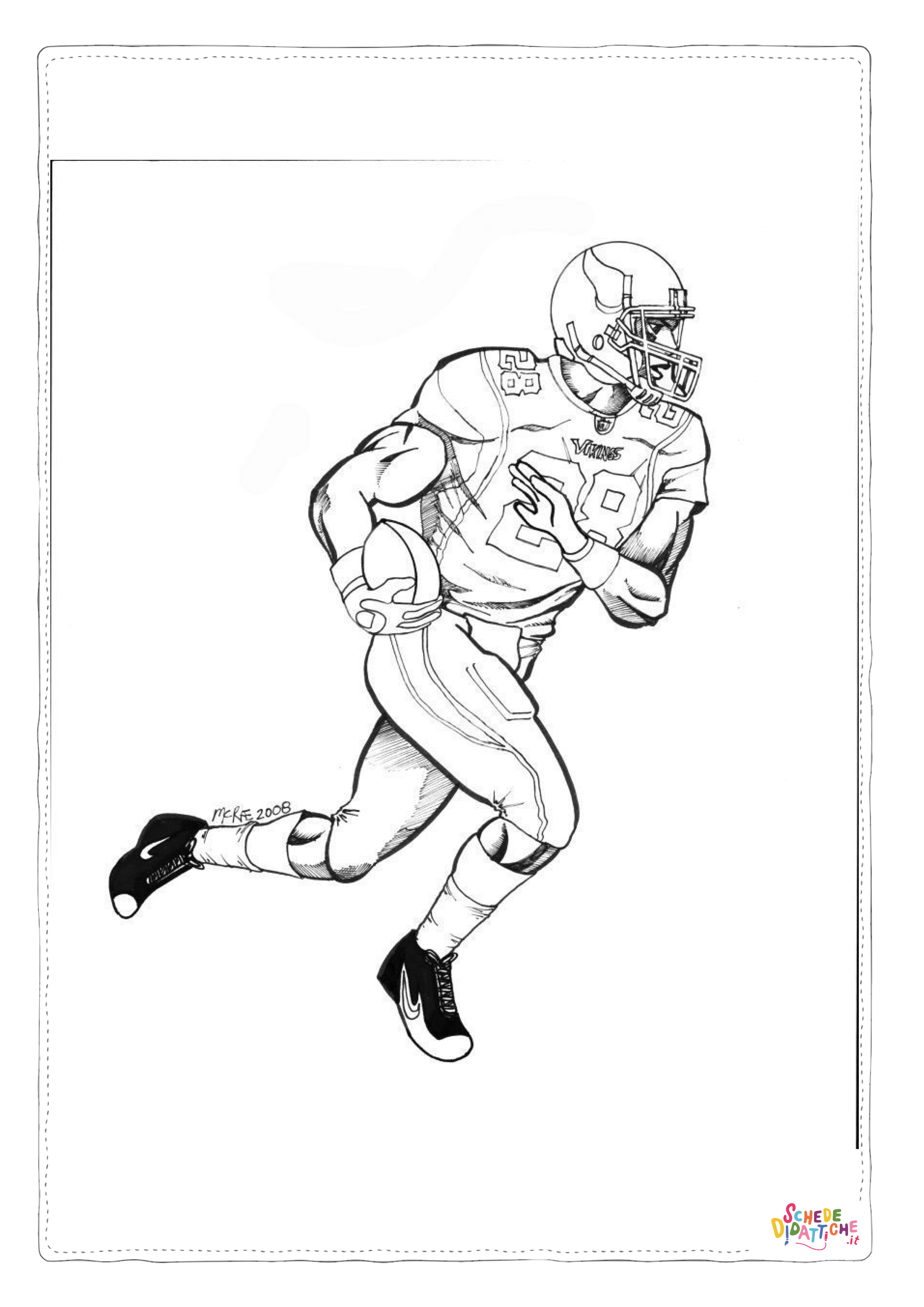 Disegno "Disegno di football americano da stampare e colorare 31" Disegno di football americano da stampare e colorare 31