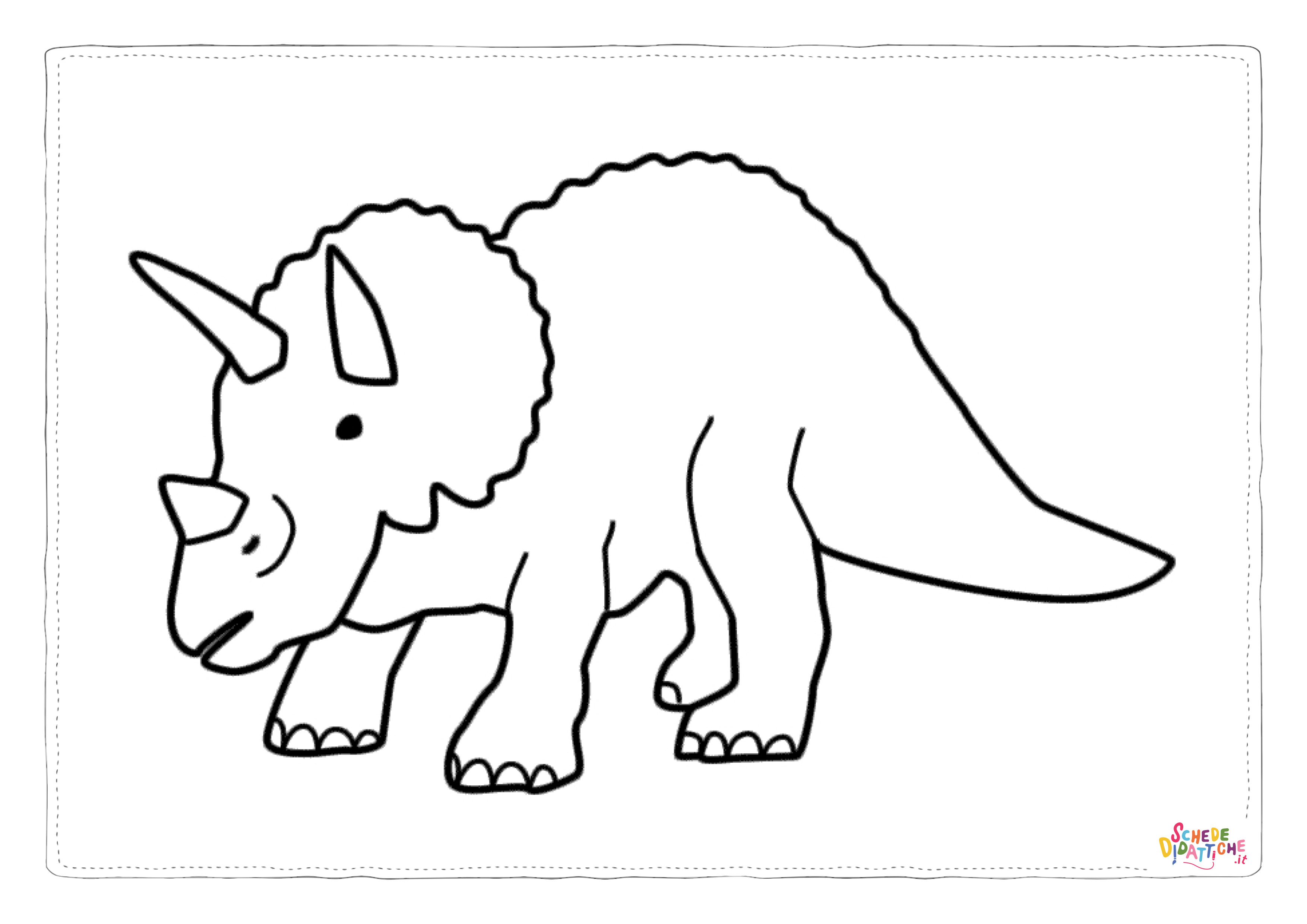 Disegno "Disegno di Triceratopo da stampare e colorare 27" Disegno di Triceratopo da stampare e colorare 27