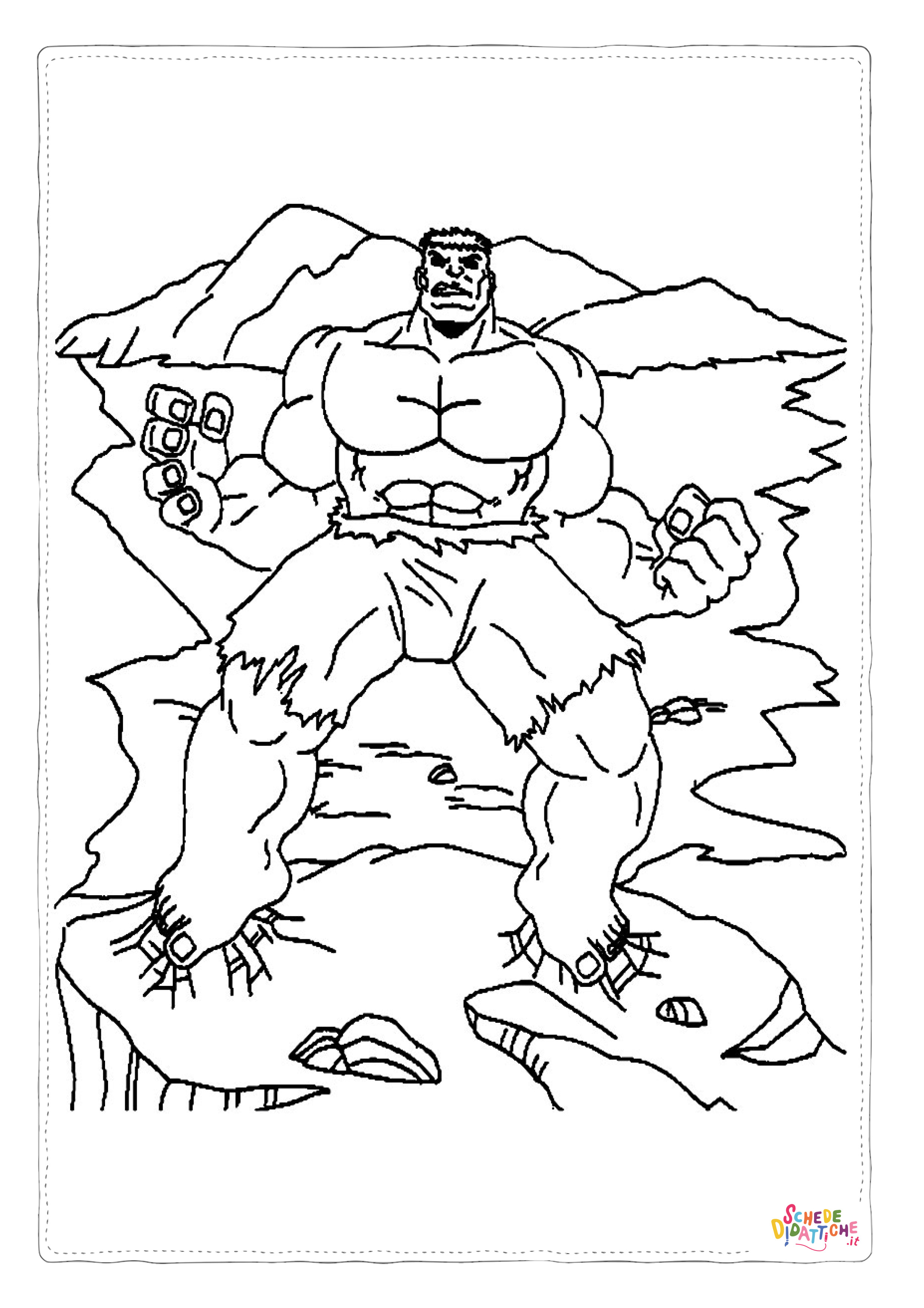 Disegno "Disegno di Hulk da stampare e colorare 86" Disegno di Hulk da stampare e colorare 86
