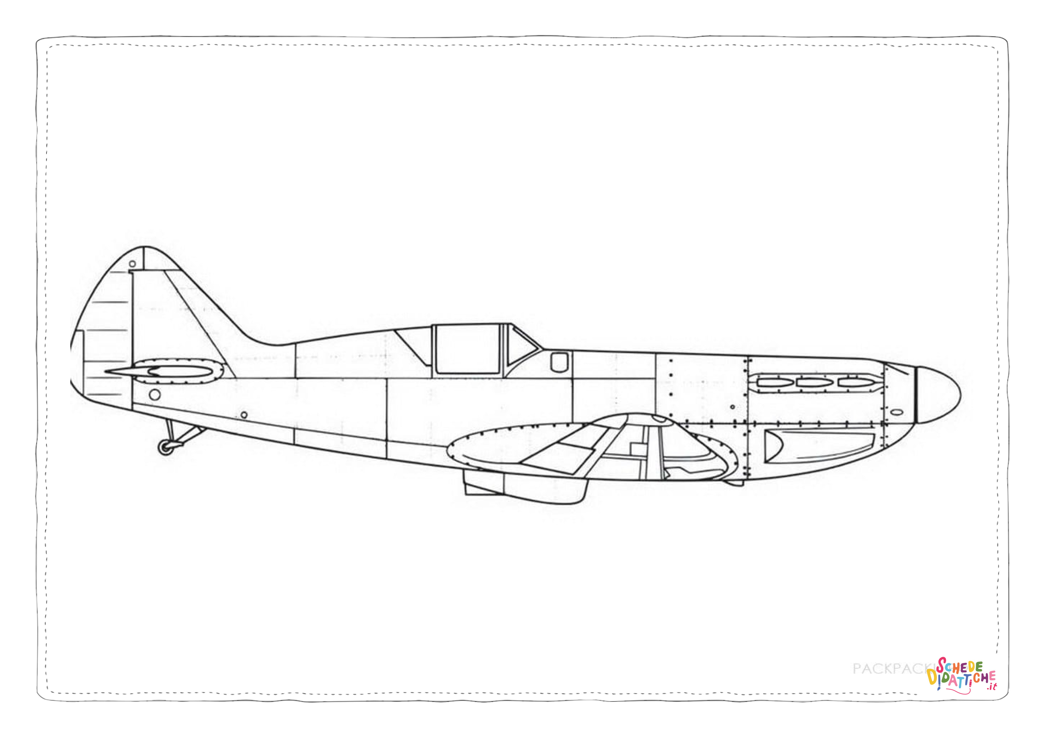 Disegno "Disegno di aereo militare da stampare e colorare 63" Disegno di aereo militare da stampare e colorare 63