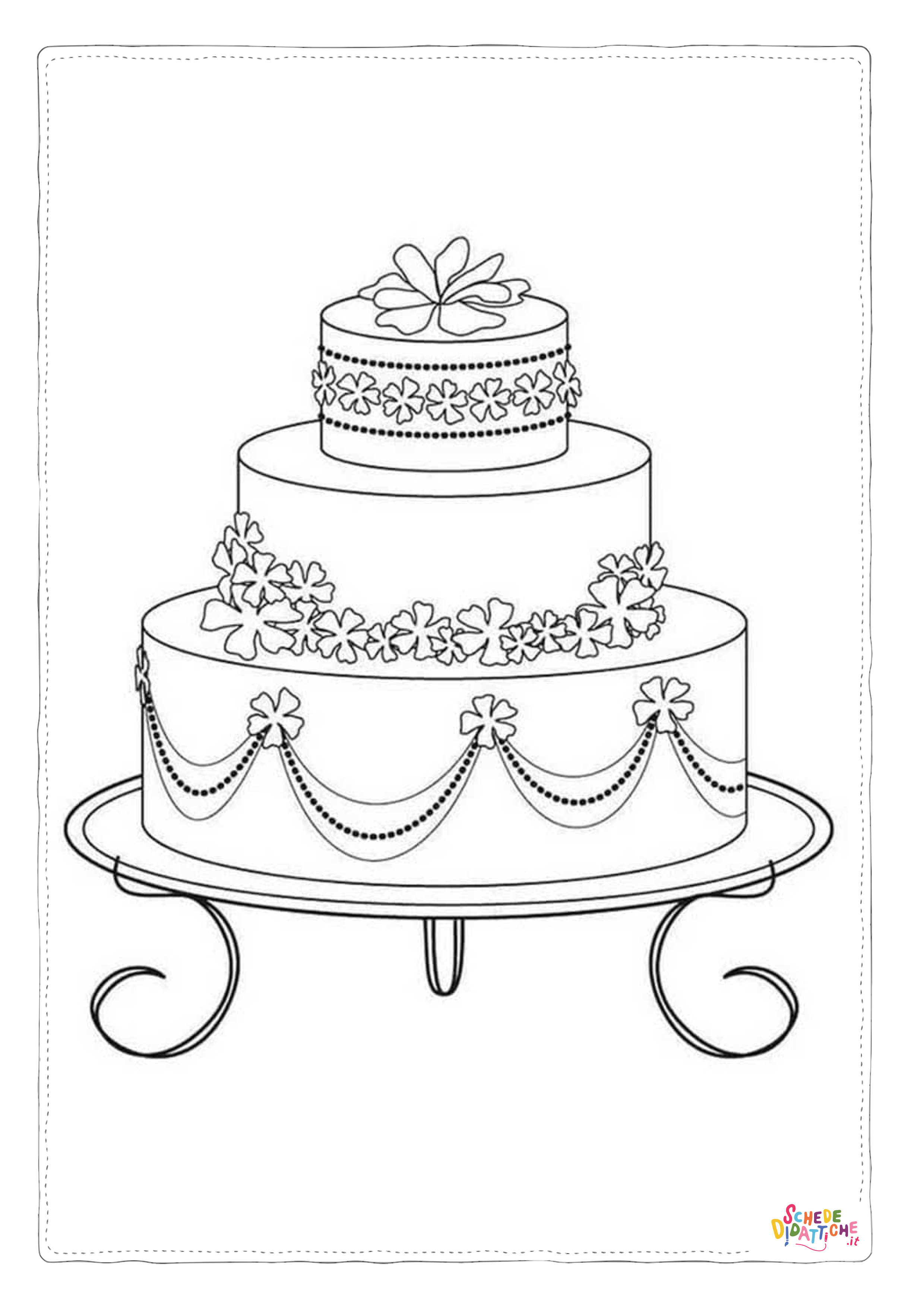 Disegno "Disegno di torta da stampare e colorare 23" Disegno di torta da stampare e colorare 23