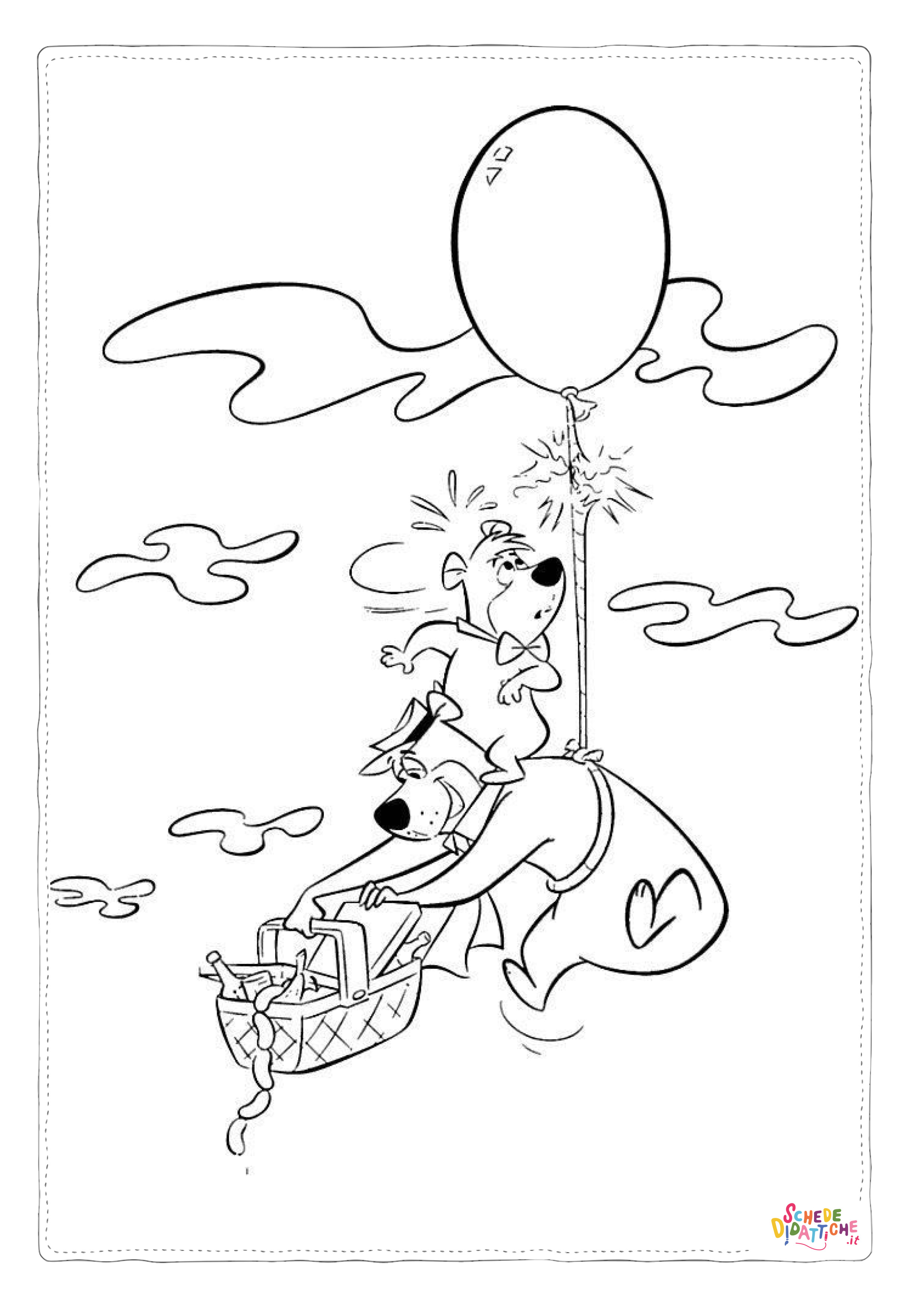 Disegno di Orso Yoghi da stampare e colorare 7