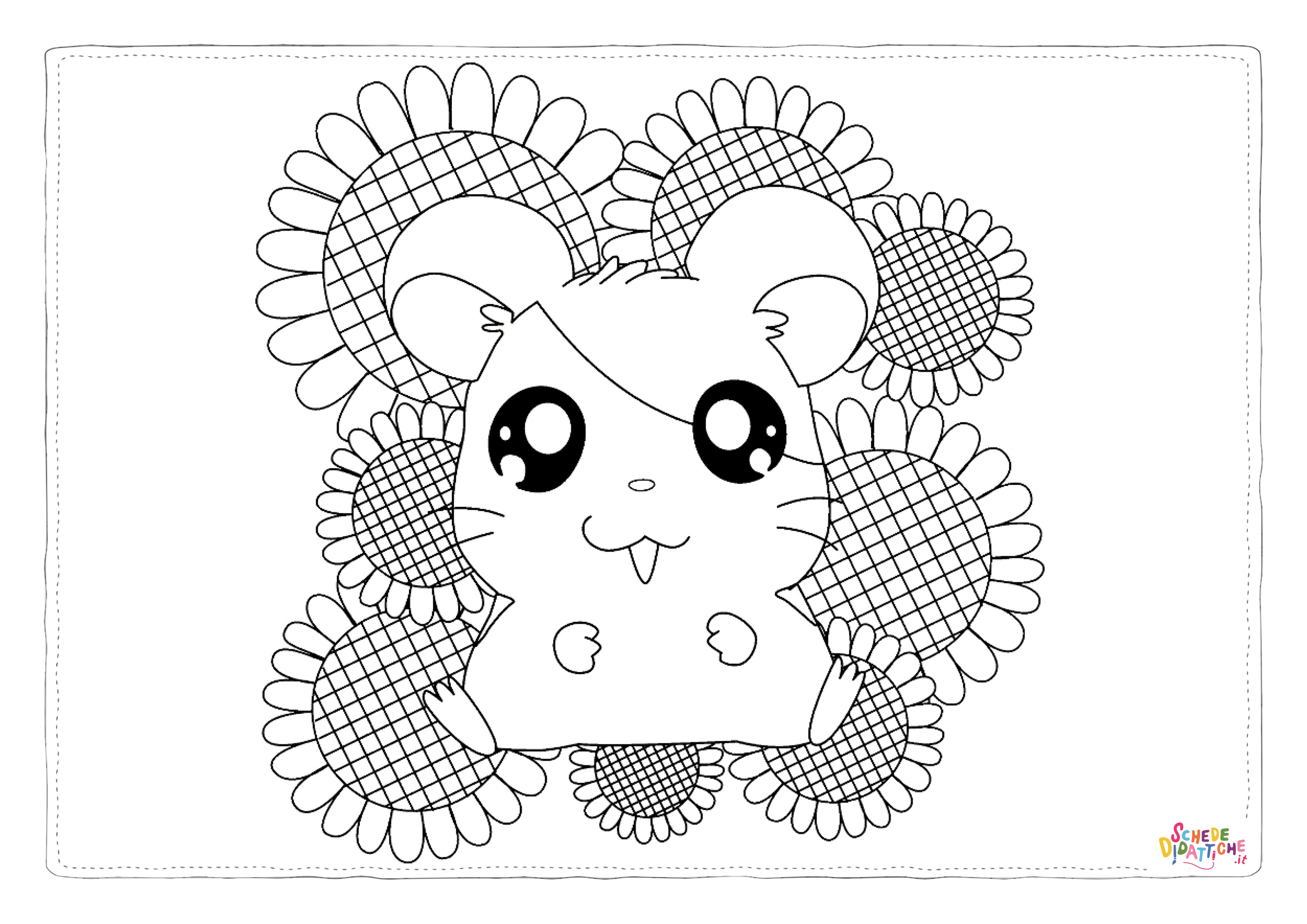 Disegno "Disegno di Hamtaro da stampare e colorare 4" Disegno di Hamtaro da stampare e colorare 4
