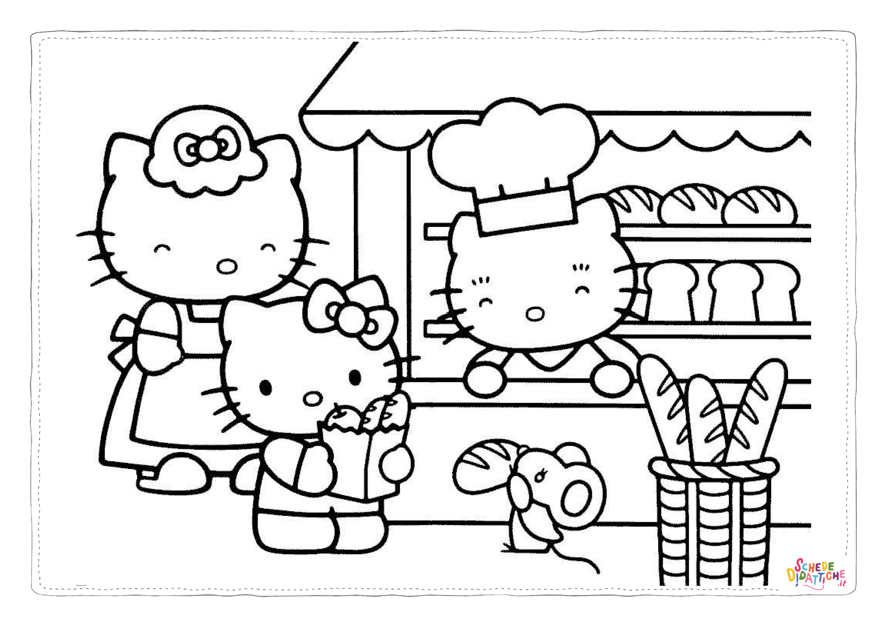 Disegno "Disegno di Hello Kitty da stampare e colorare 233" Disegno di Hello Kitty da stampare e colorare 233