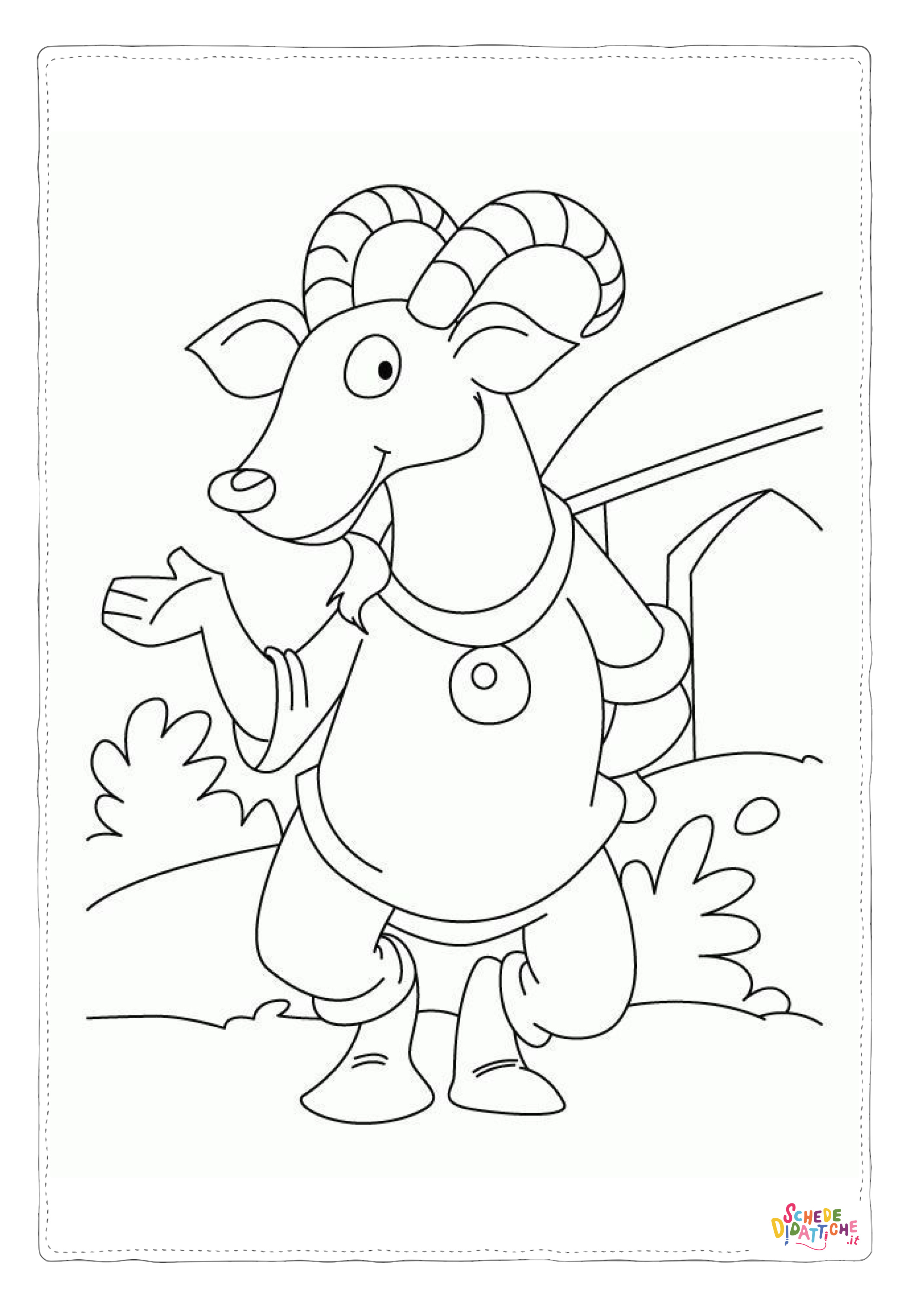 Disegno "Disegno di capra da stampare e colorare 23" Disegno di capra da stampare e colorare 23