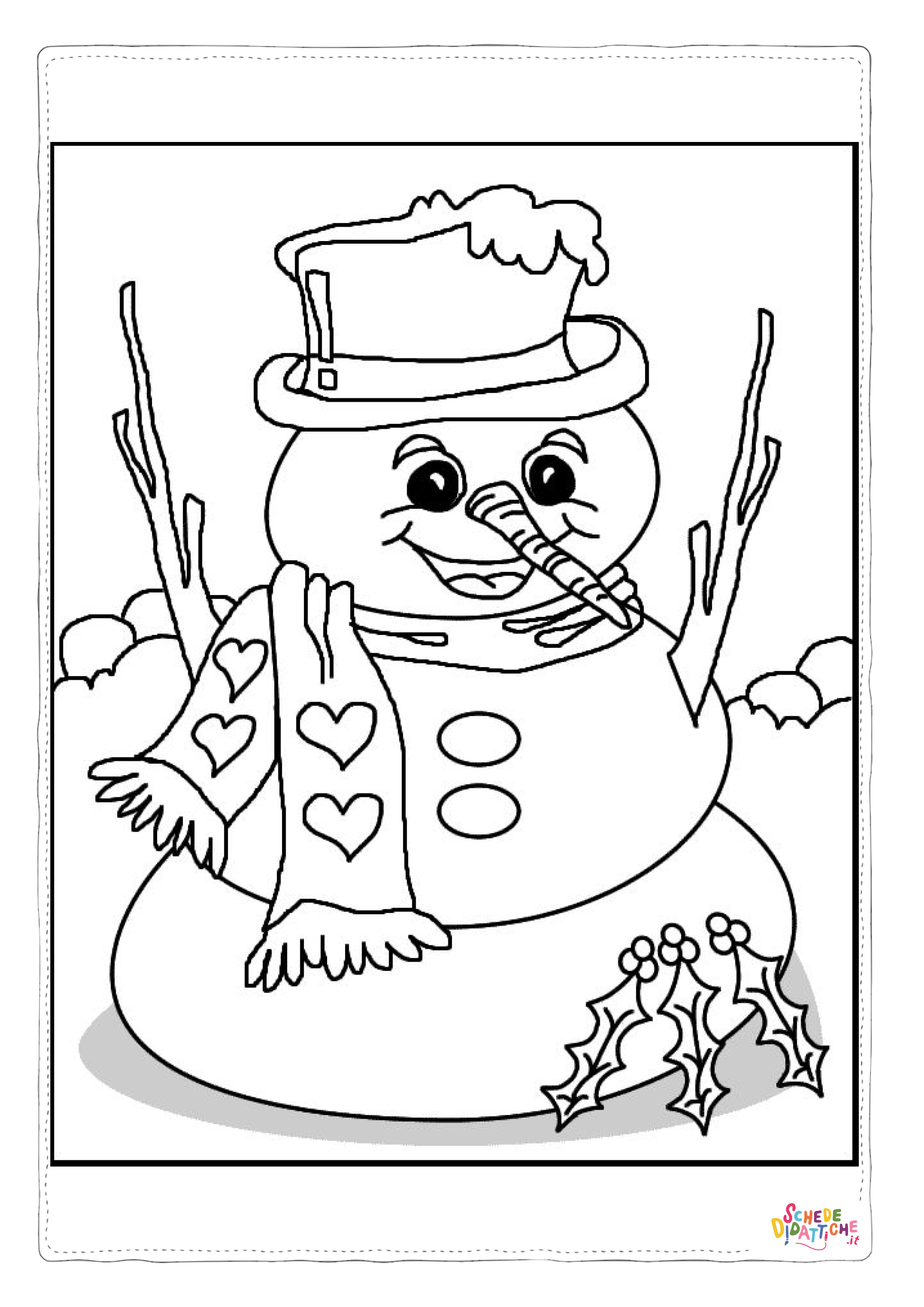 Disegno di pupazzo di neve da stampare e colorare 117