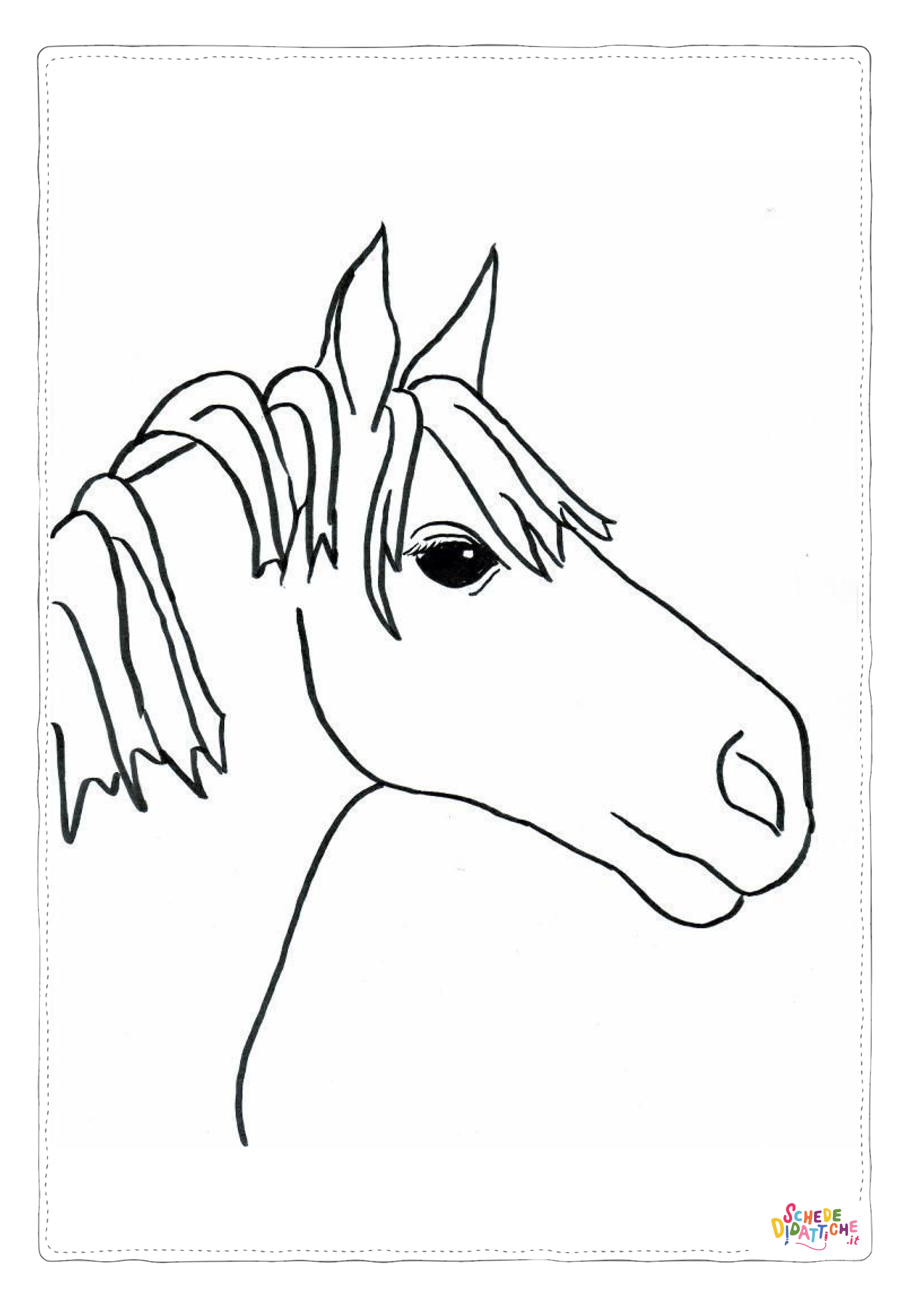 Disegno "Disegno di cavallo da stampare e colorare 196" Disegno di cavallo da stampare e colorare 196