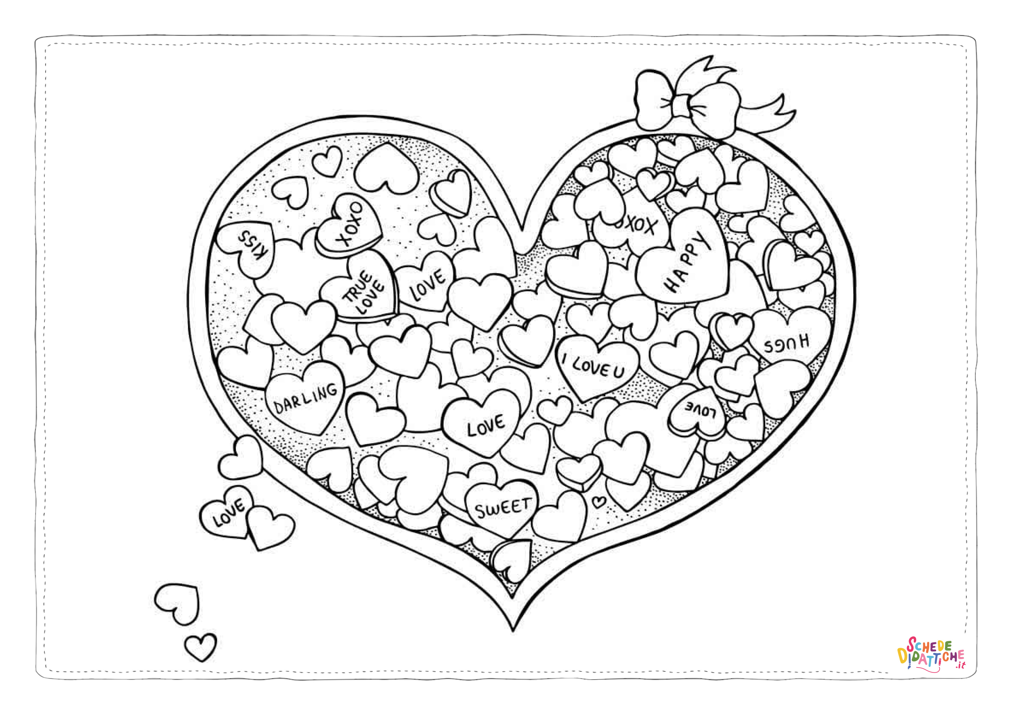 Disegno "Disegno di San Valentino da stampare e colorare 52" Disegno di San Valentino da stampare e colorare 52