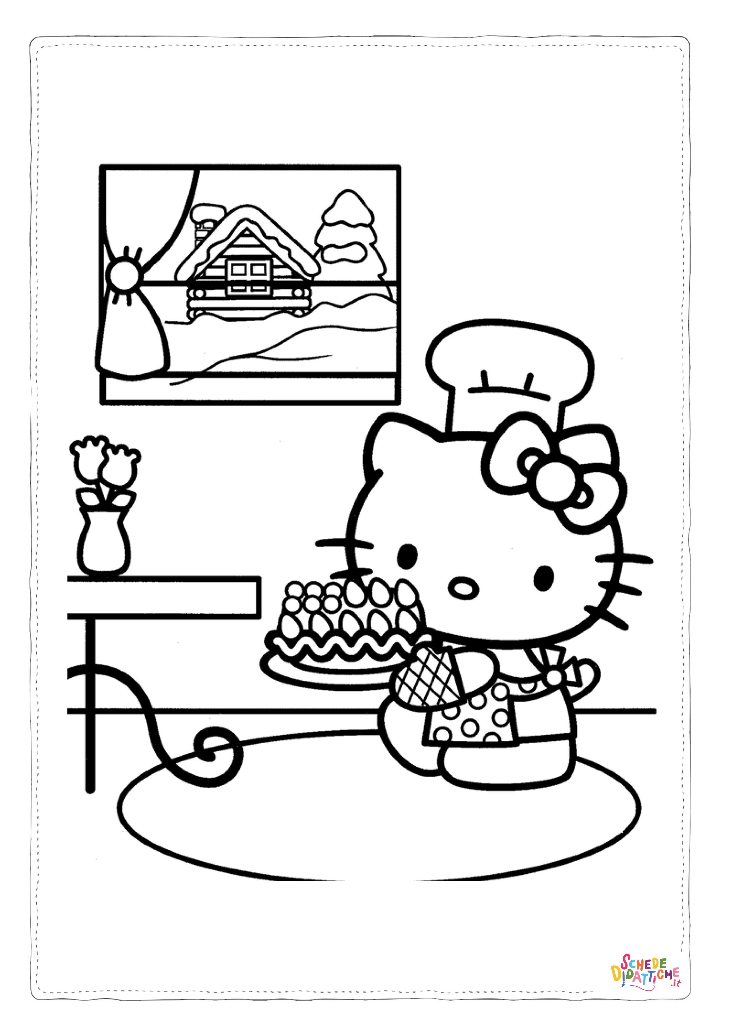 Disegno "Disegno di Hello Kitty da stampare e colorare 81" Disegno di Hello Kitty da stampare e colorare 81