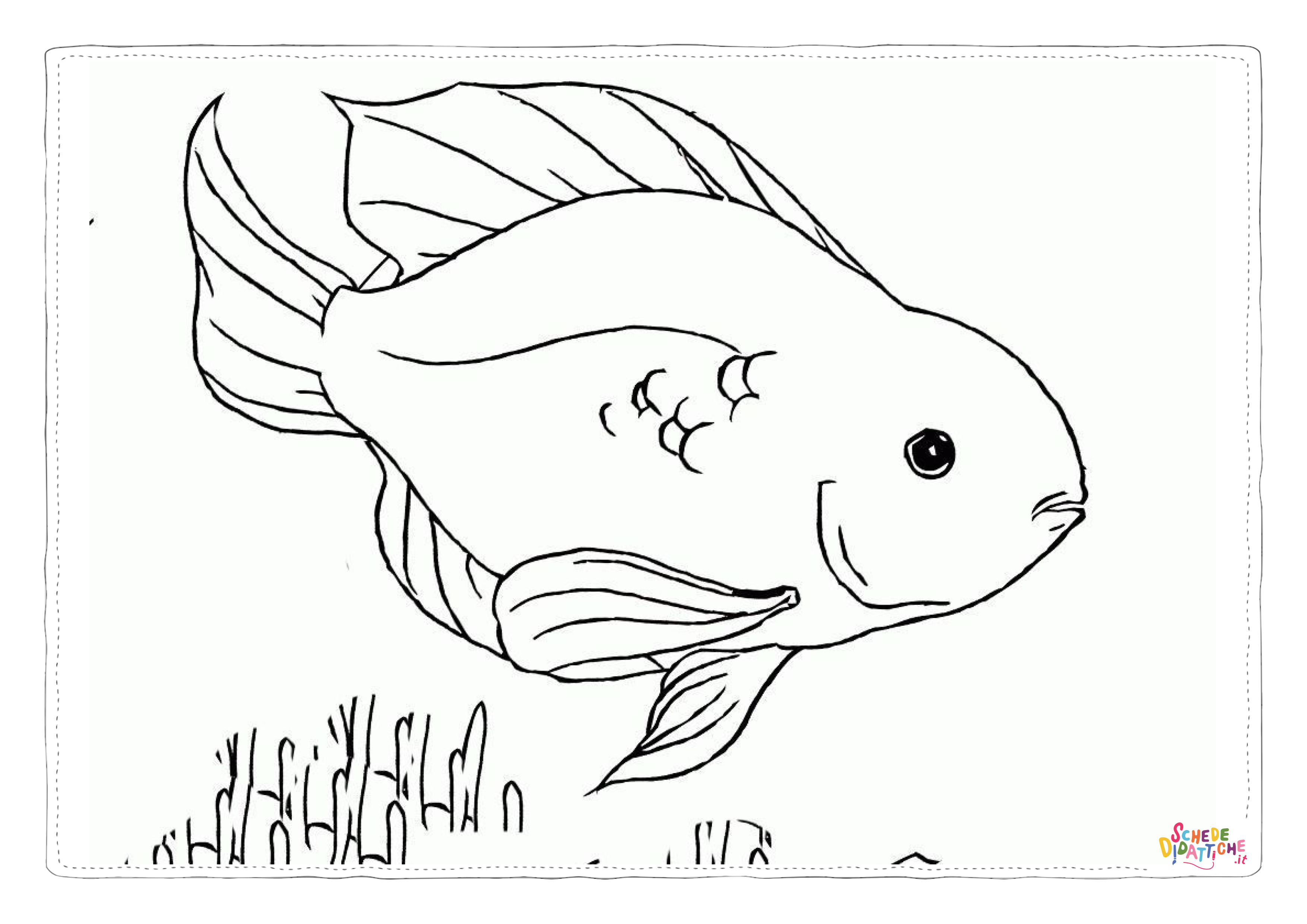 Disegno "Disegno di pesce da stampare e colorare 308" Disegno di pesce da stampare e colorare 308