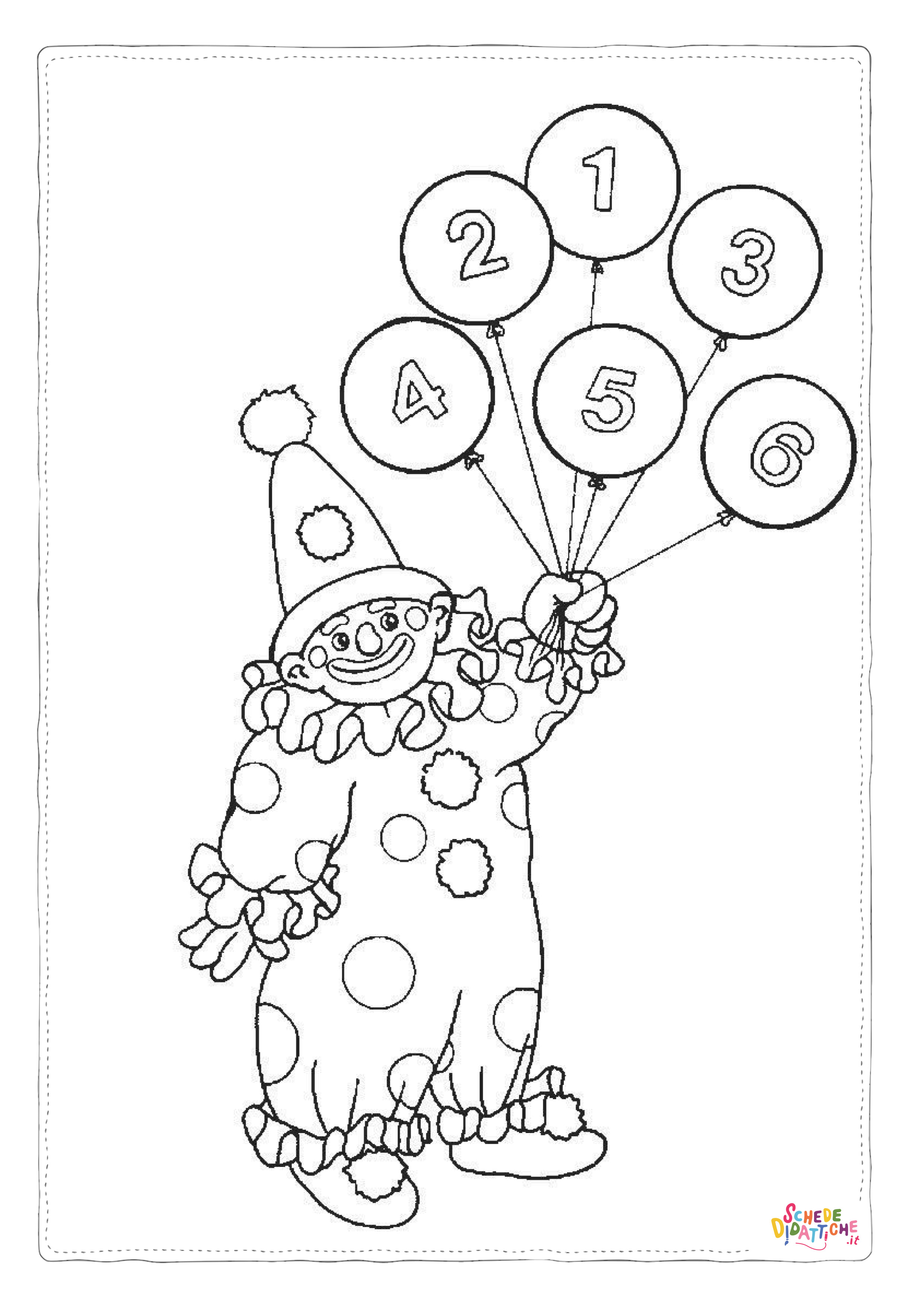 Disegno di clown da stampare e colorare 5