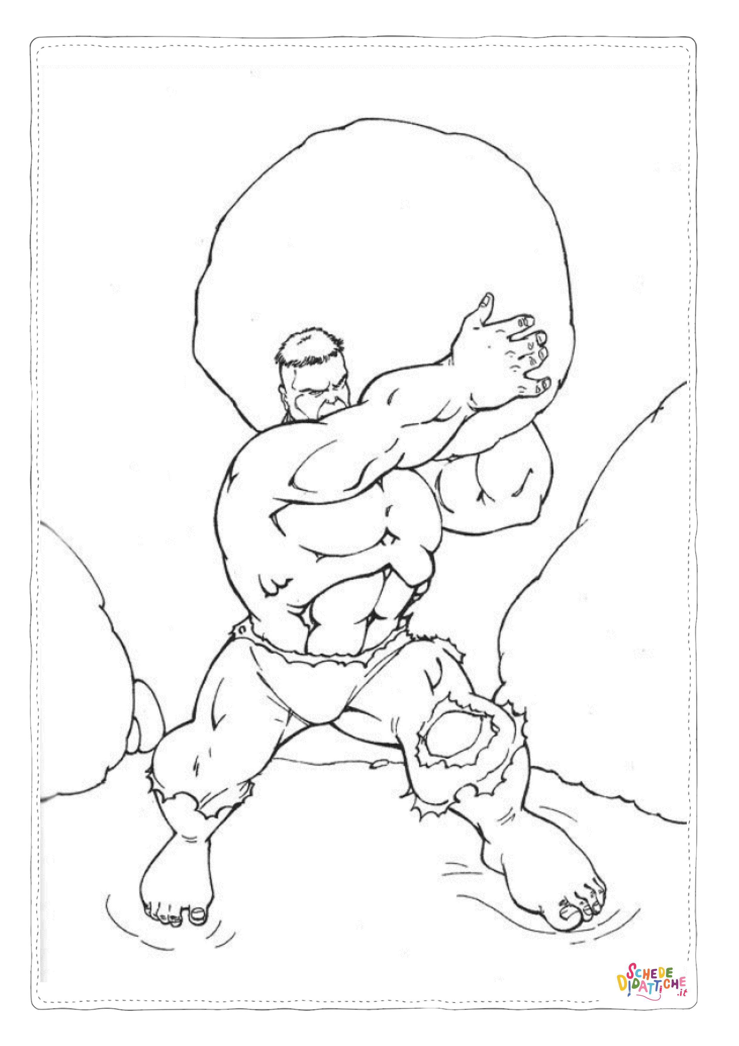 Disegno "Disegno di Hulk da stampare e colorare 5" Disegno di Hulk da stampare e colorare 5