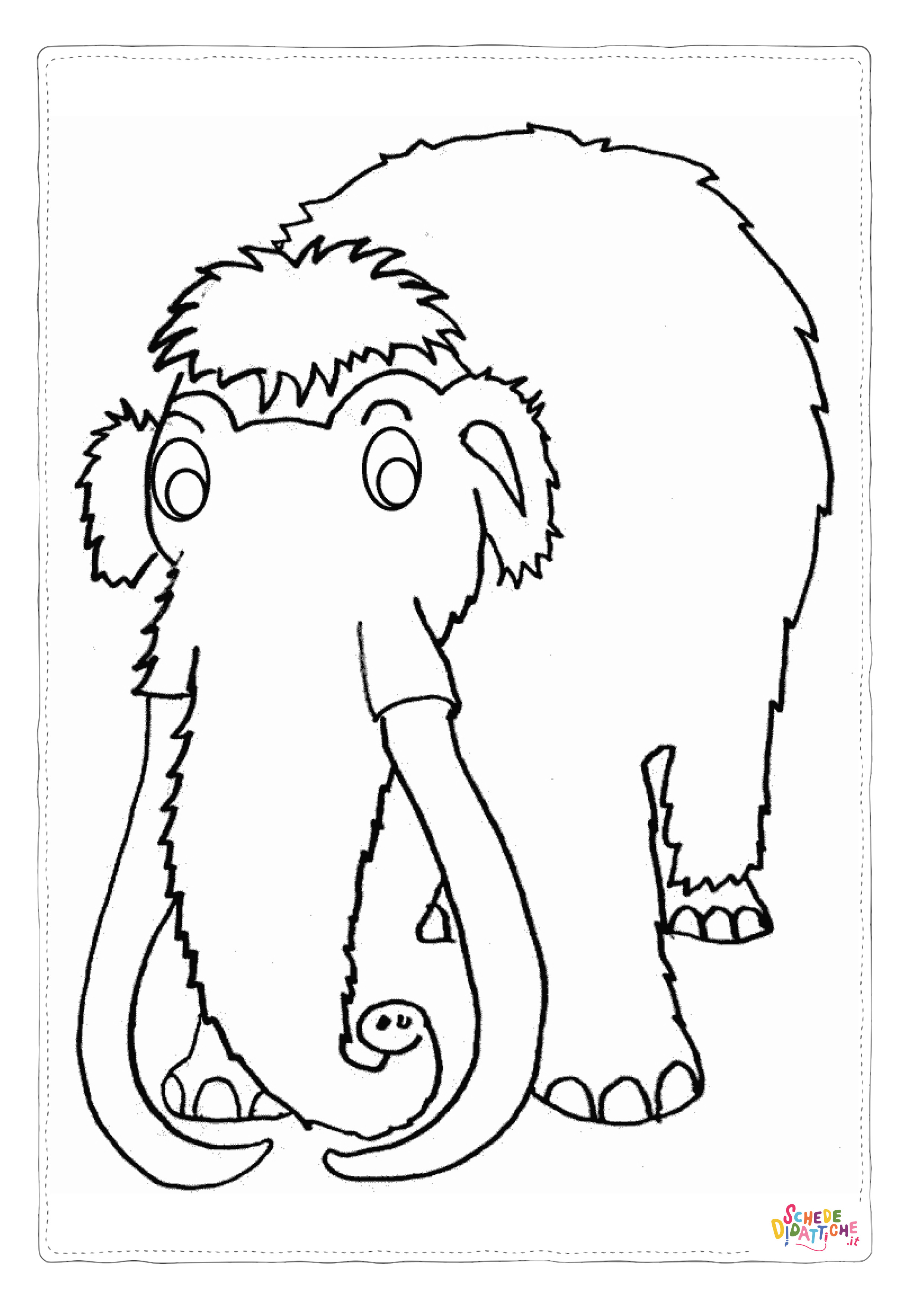 Disegno "Disegno di mammut da stampare e colorare 4" Disegno di mammut da stampare e colorare 4