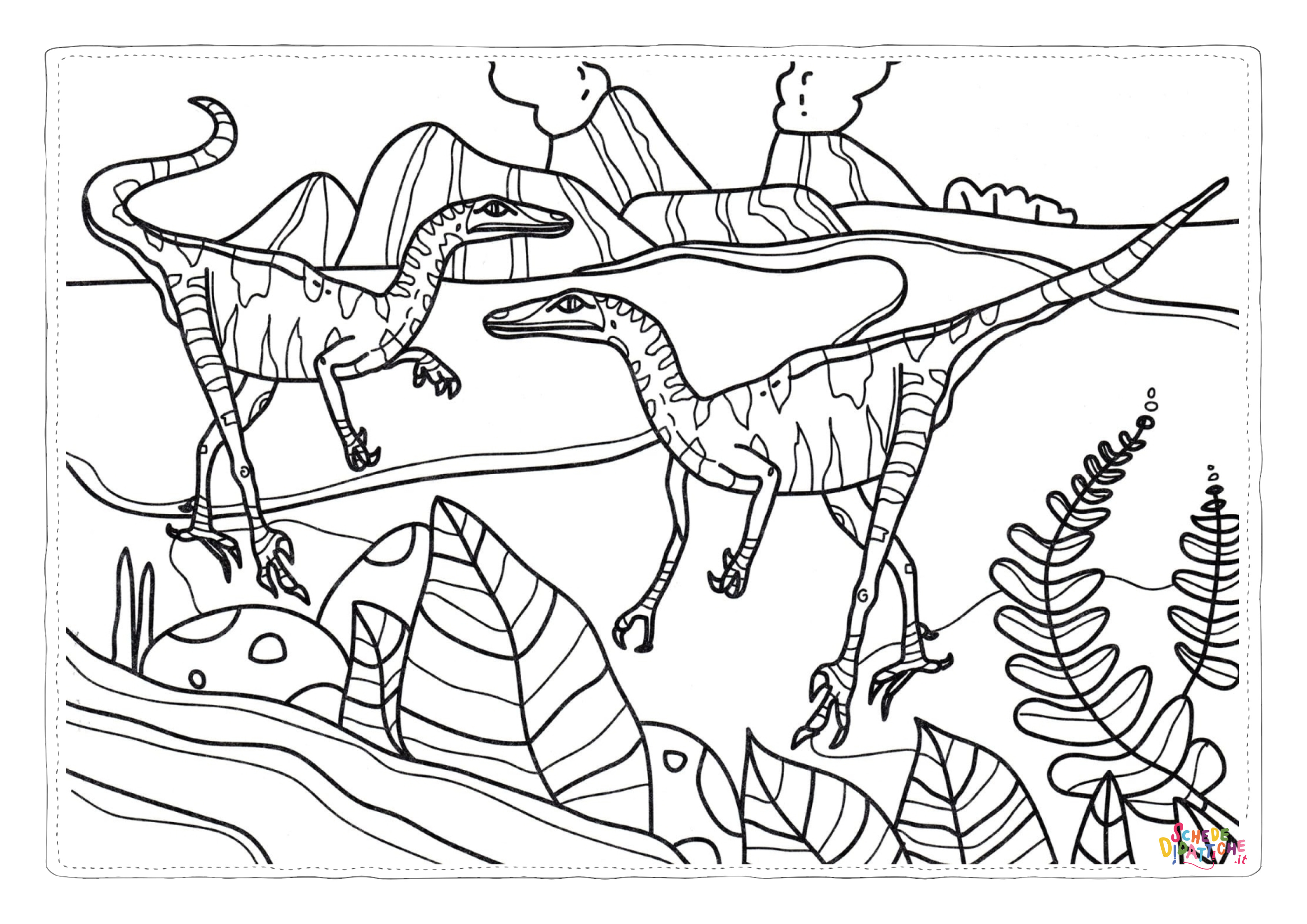 Disegno "Disegno di Velociraptor da stampare e colorare 3" Disegno di Velociraptor da stampare e colorare 3