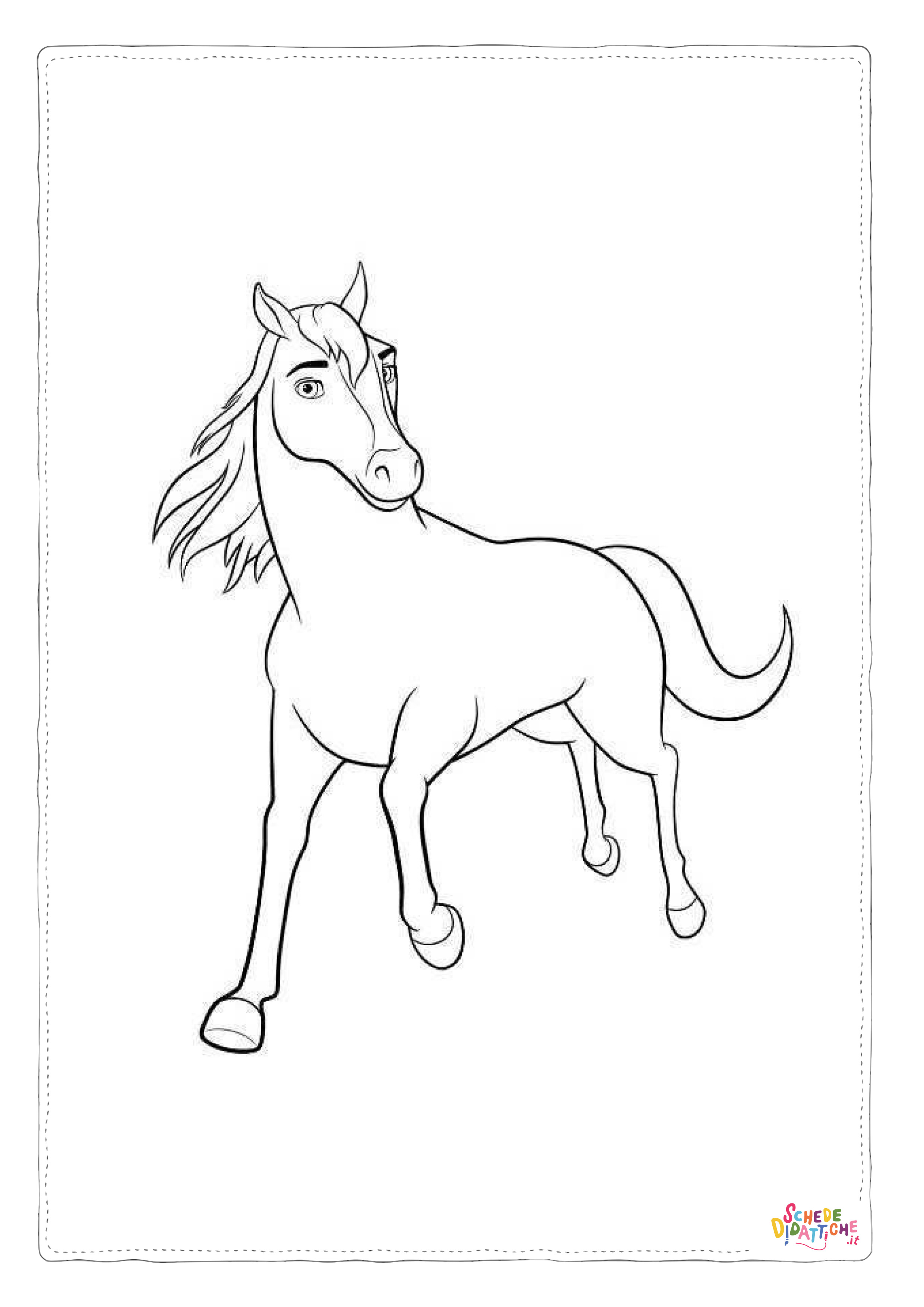 Disegno di cavallo da stampare e colorare 257