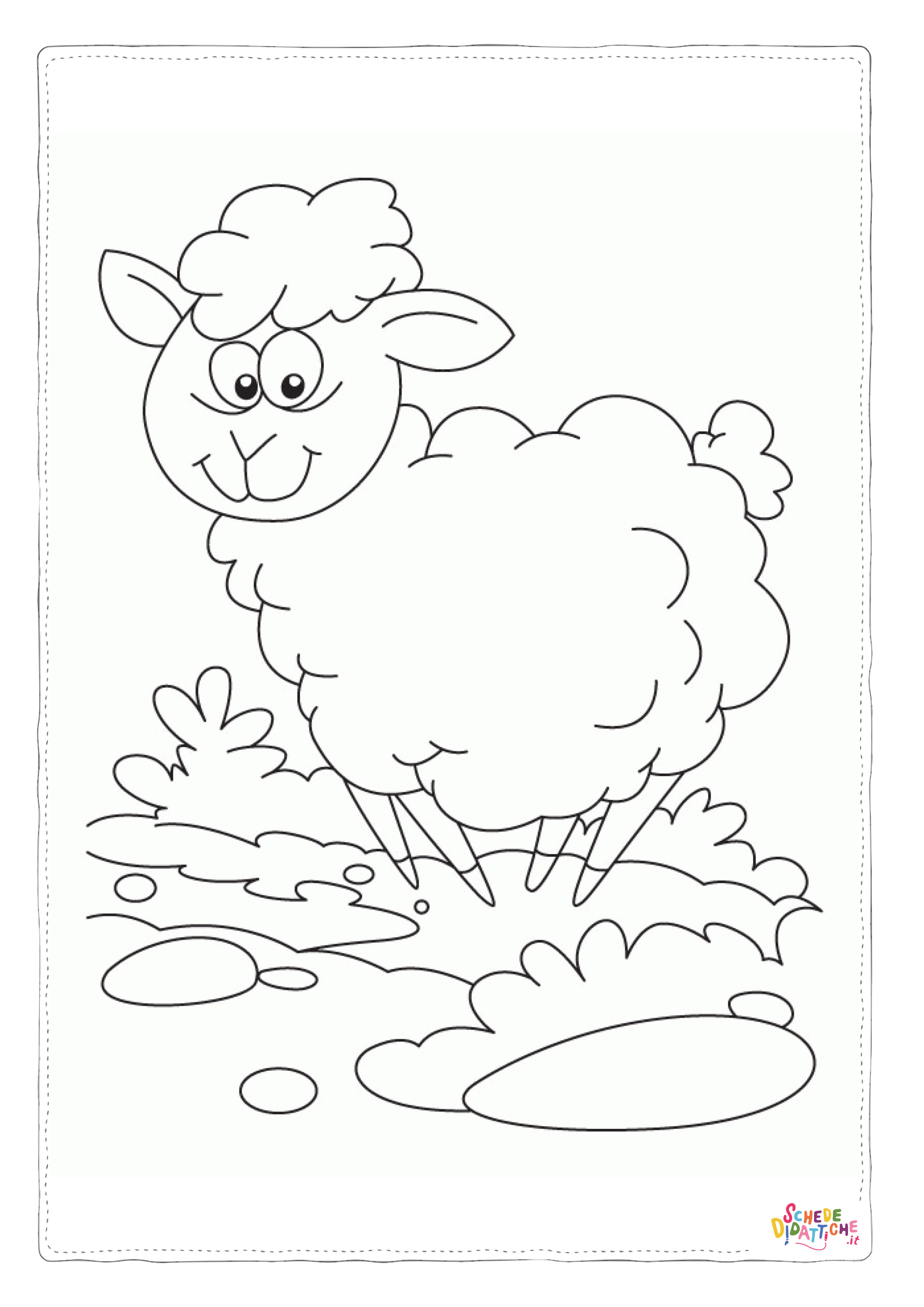 Disegno "Disegno di pecora da stampare e colorare 41" Disegno di pecora da stampare e colorare 41