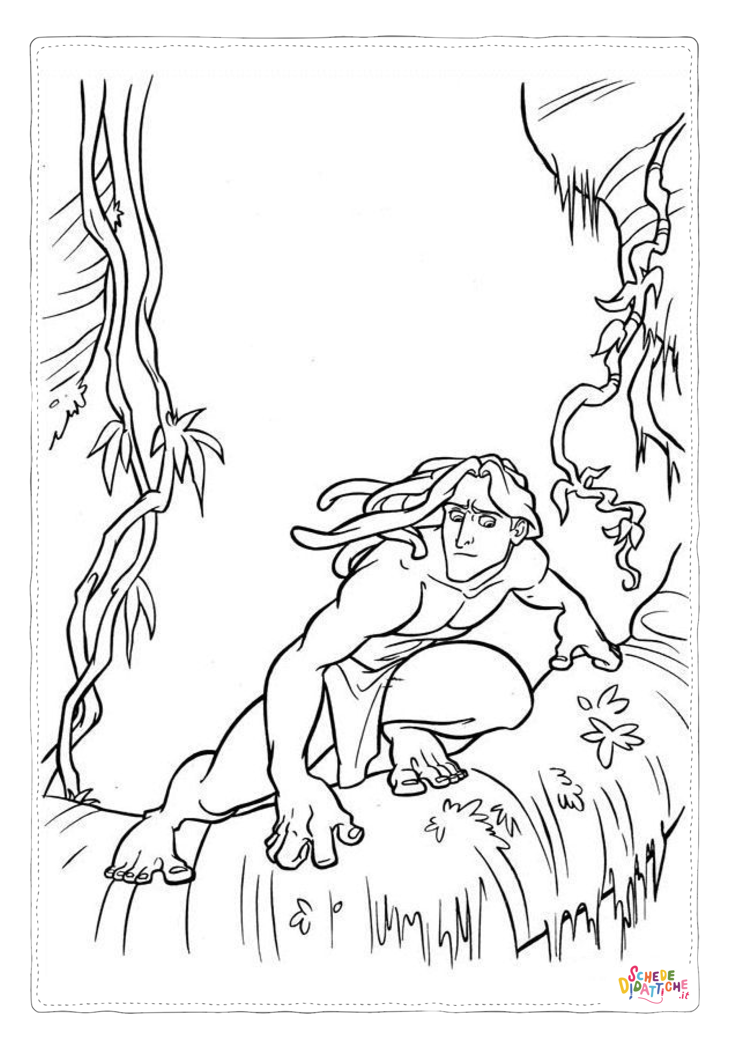 Disegno "Disegno di Tarzan da stampare e colorare 11" Disegno di Tarzan da stampare e colorare 11