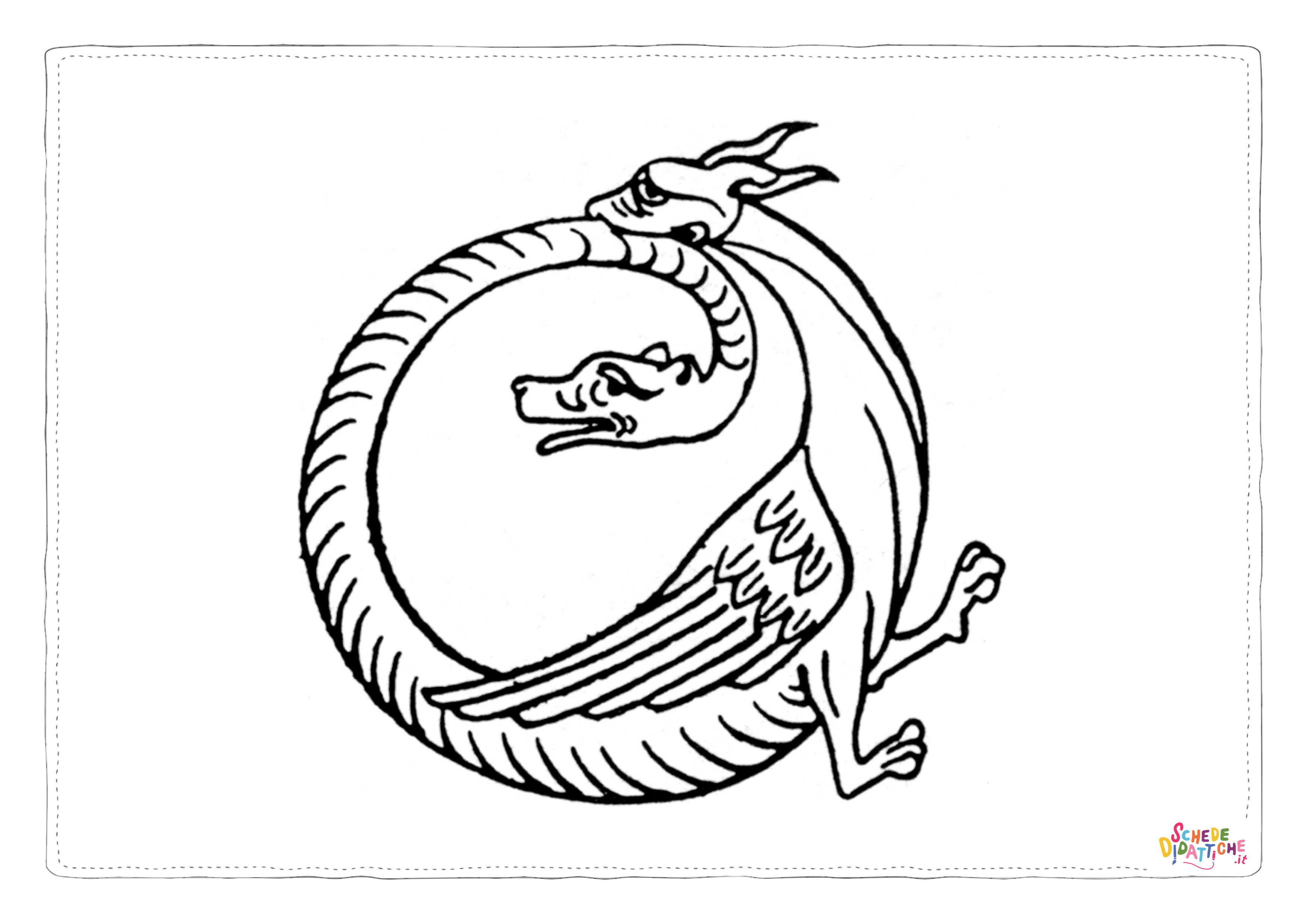 Disegno "Disegno di dragone da stampare e colorare 107" Disegno di dragone da stampare e colorare 107