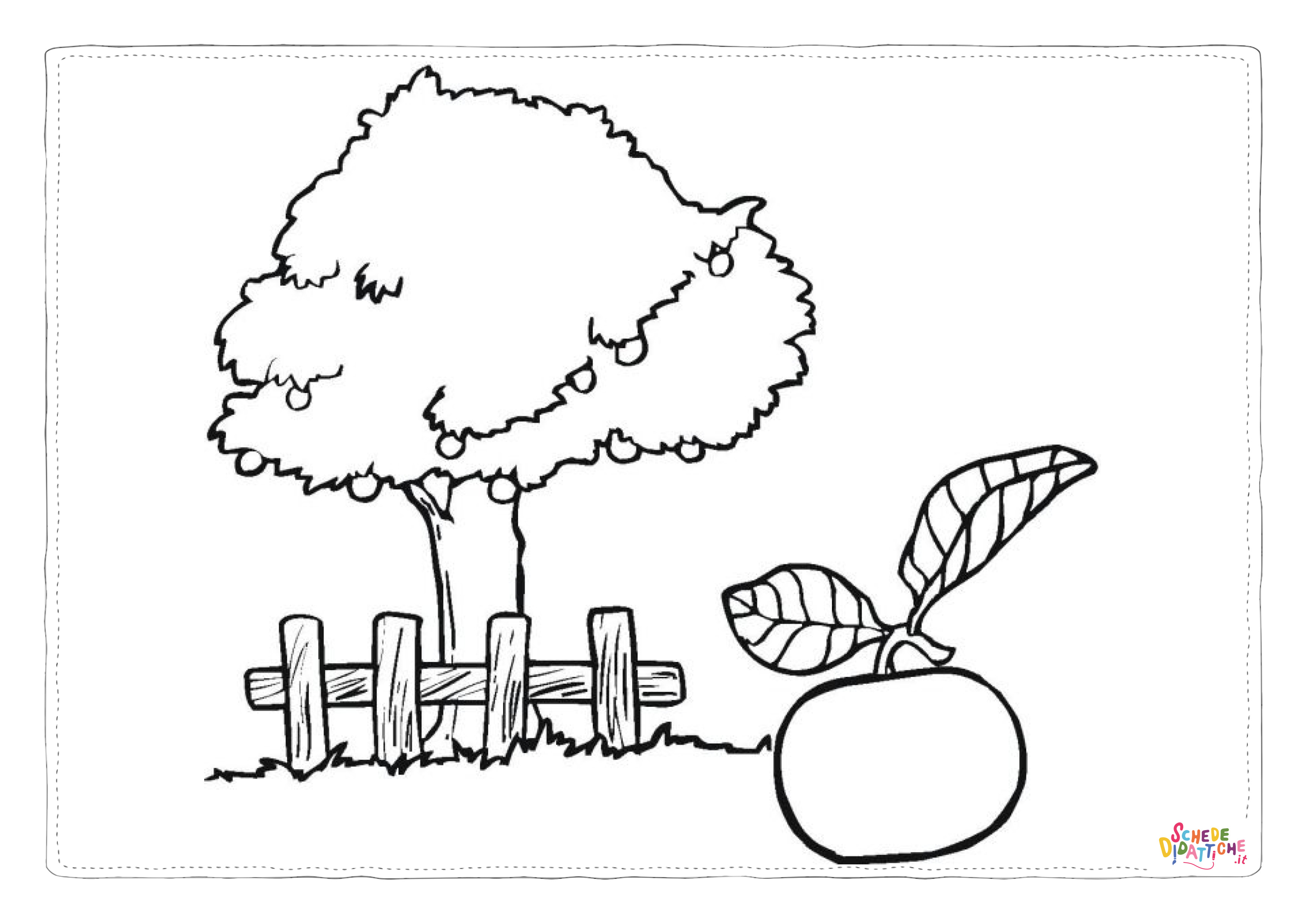 Disegno "Disegno di albero da frutta da stampare e colorare 7" Disegno di albero da frutta da stampare e colorare 7