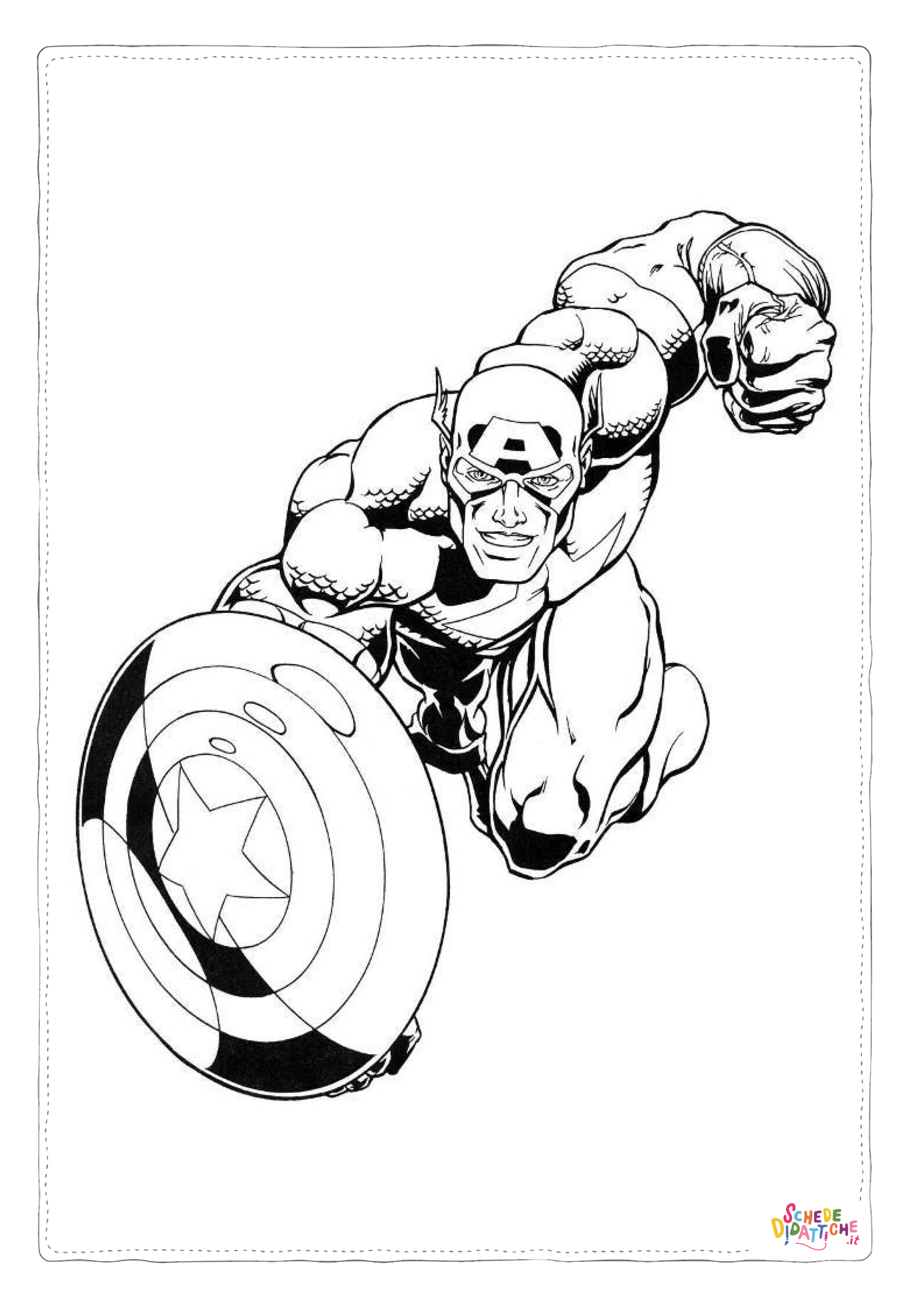 Disegno "Disegno di Capitan America da stampare e colorare 31" Disegno di Capitan America da stampare e colorare 31