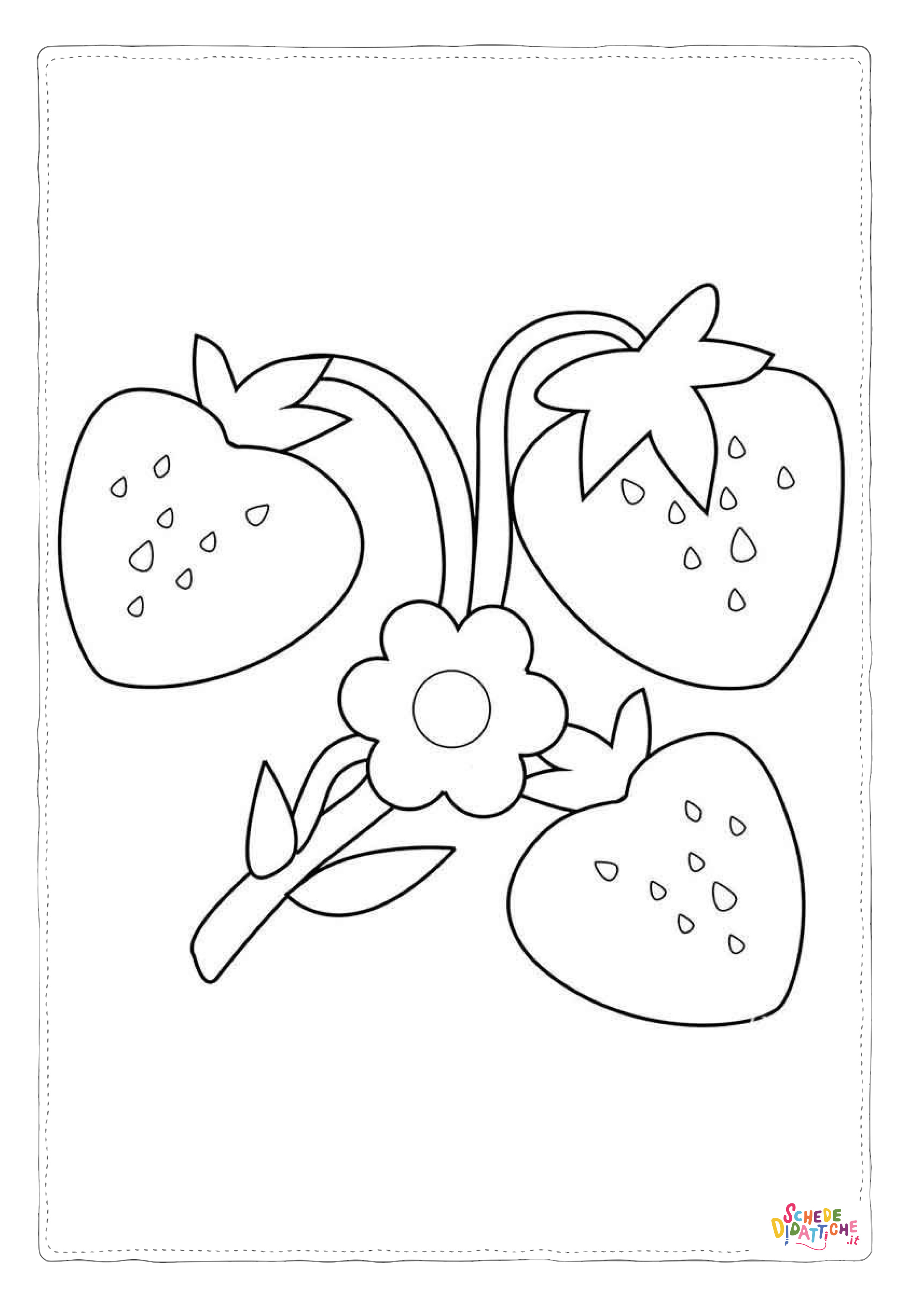Disegno "Disegno di fragola da stampare e colorare 28" Disegno di fragola da stampare e colorare 28