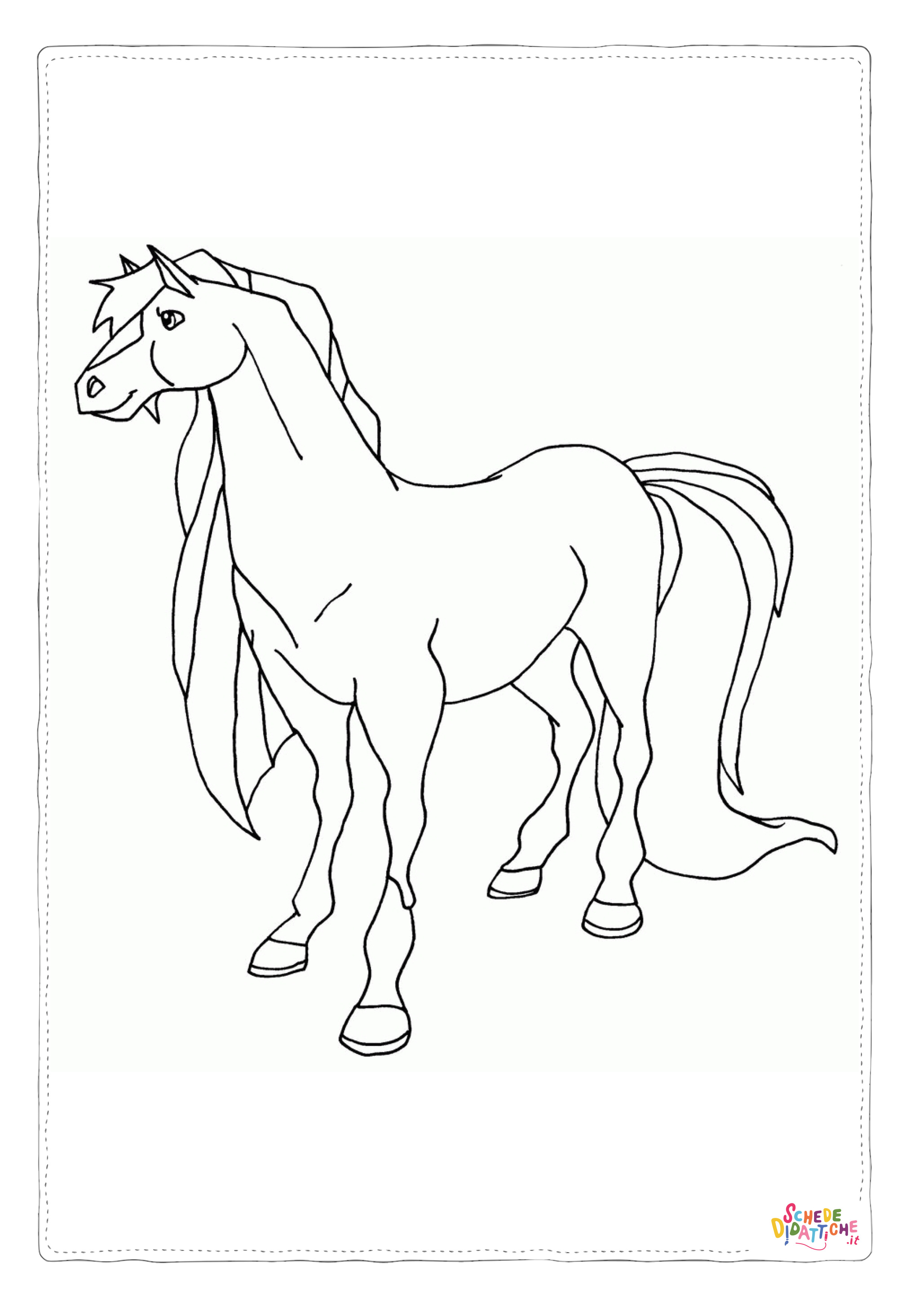 Disegno "Disegno di cavallo da stampare e colorare 102" Disegno di cavallo da stampare e colorare 102