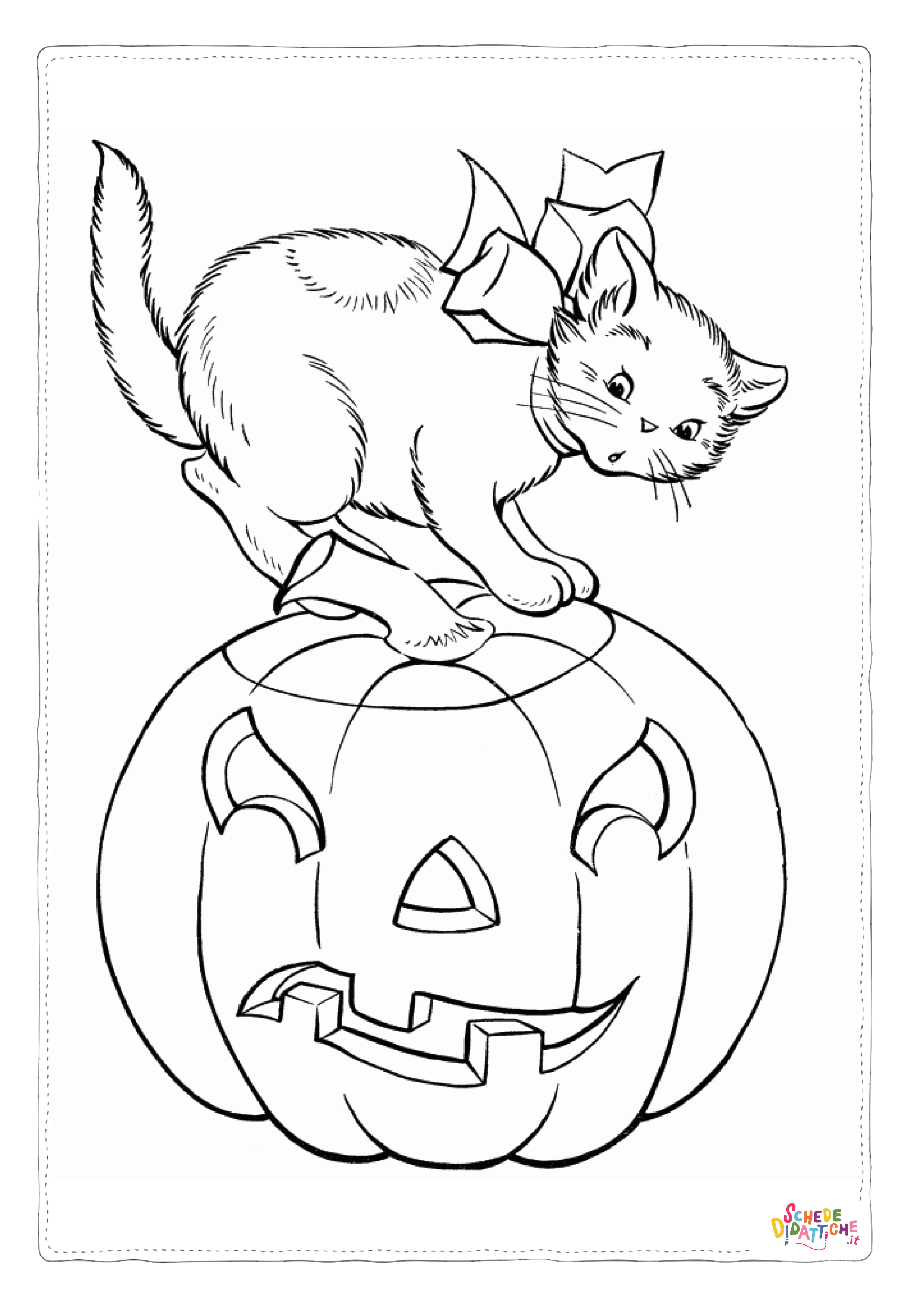 Disegno "Disegno di gatto di halloween da stampare e colorare 7" Disegno di gatto di halloween da stampare e colorare 7