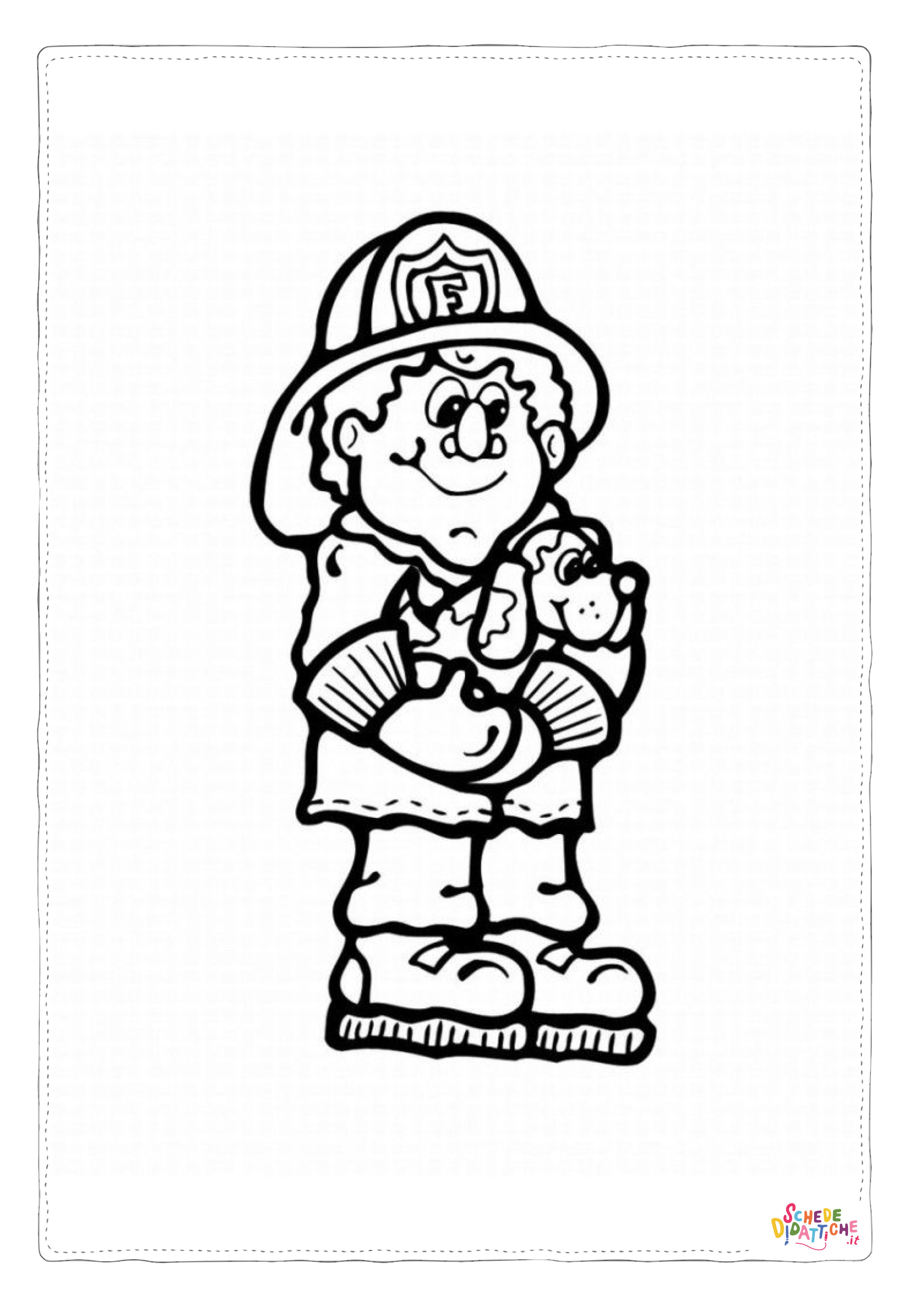 Disegno "Disegno di pompiere da stampare e colorare 8" Disegno di pompiere da stampare e colorare 8