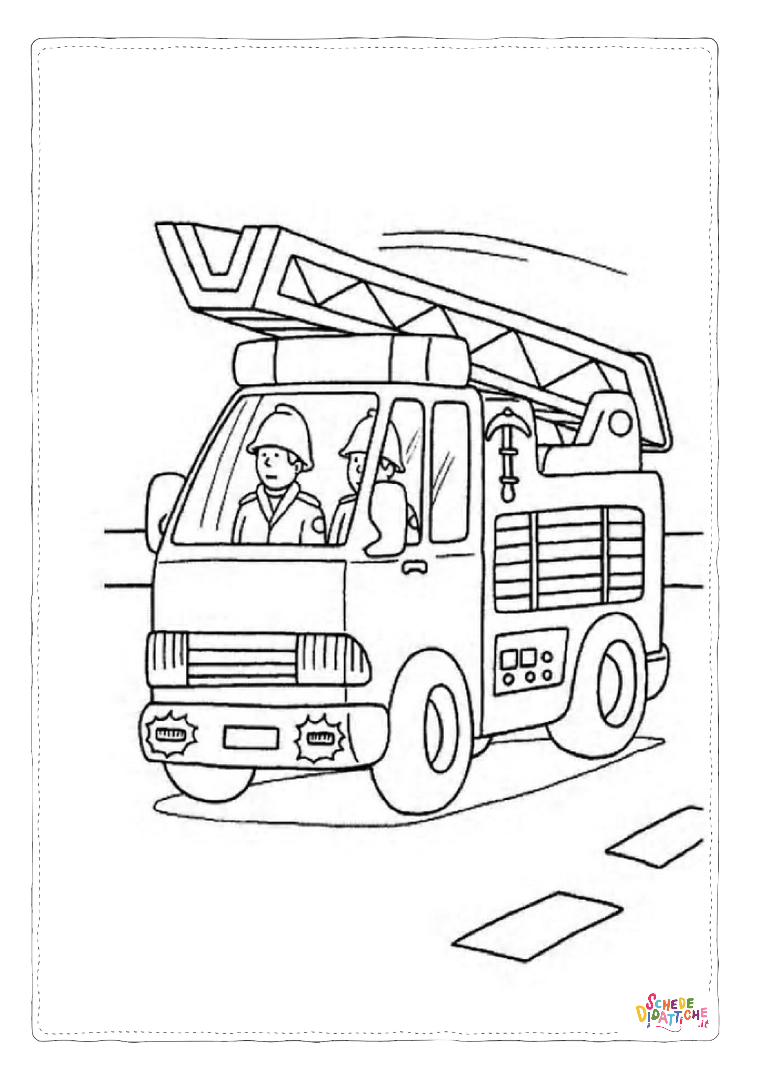 Disegno "Disegno di camion dei pompieri da stampare e colorare 7" Disegno di camion dei pompieri da stampare e colorare 7