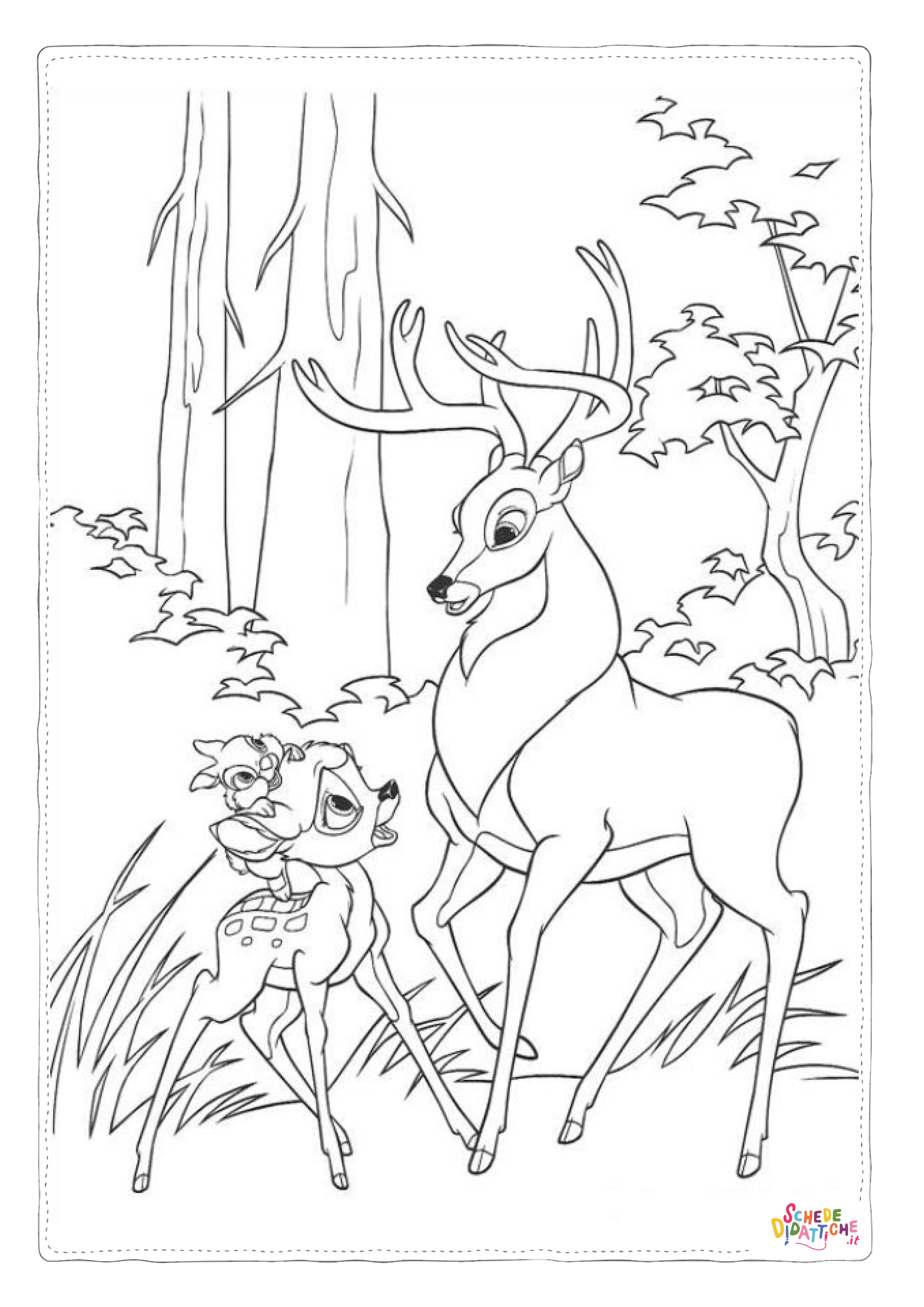 Disegno di Bambi da stampare e colorare 45