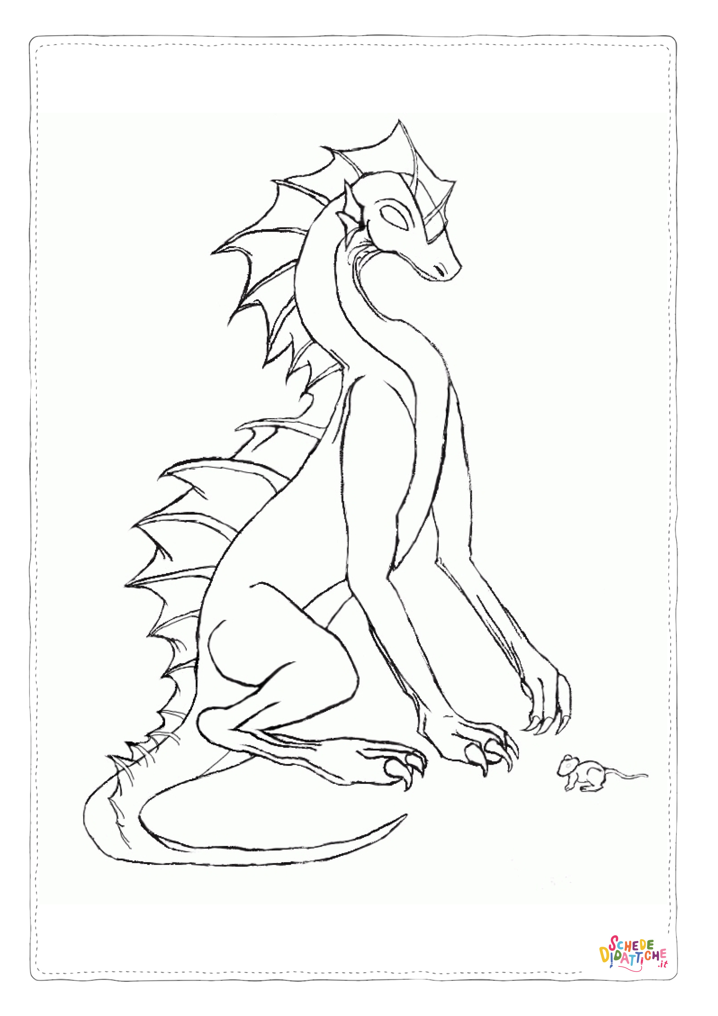 Disegno "Disegno di dragone da stampare e colorare 145" Disegno di dragone da stampare e colorare 145