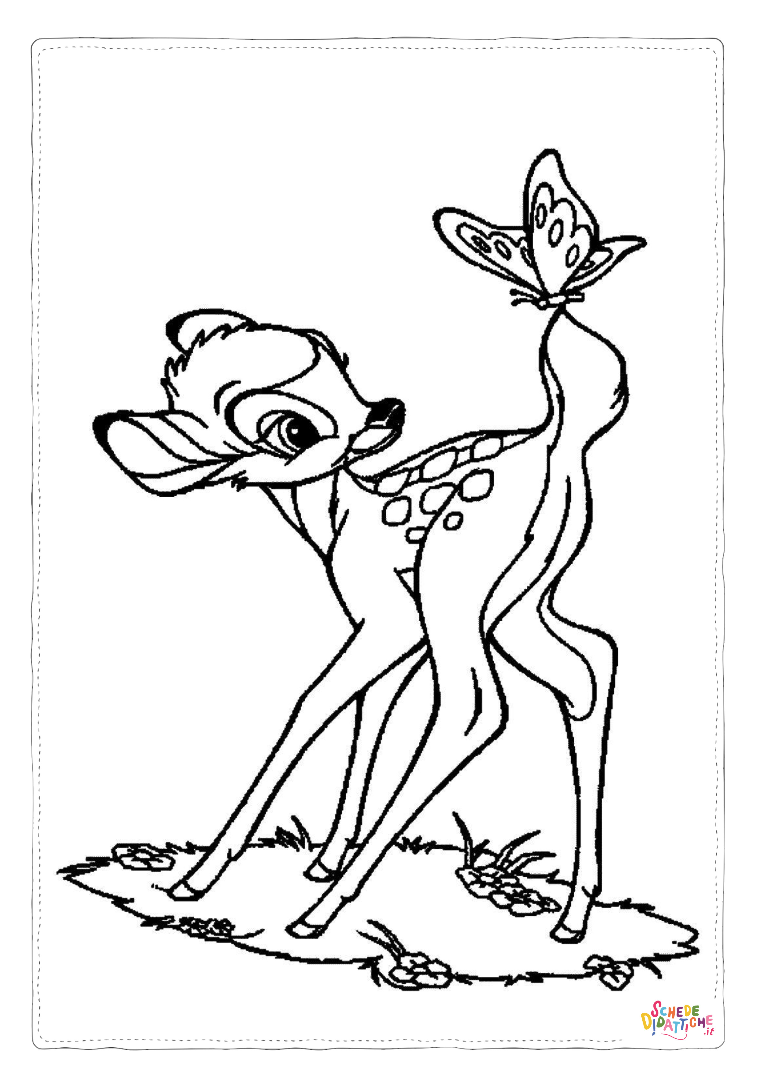 Disegno di Bambi da stampare e colorare 71