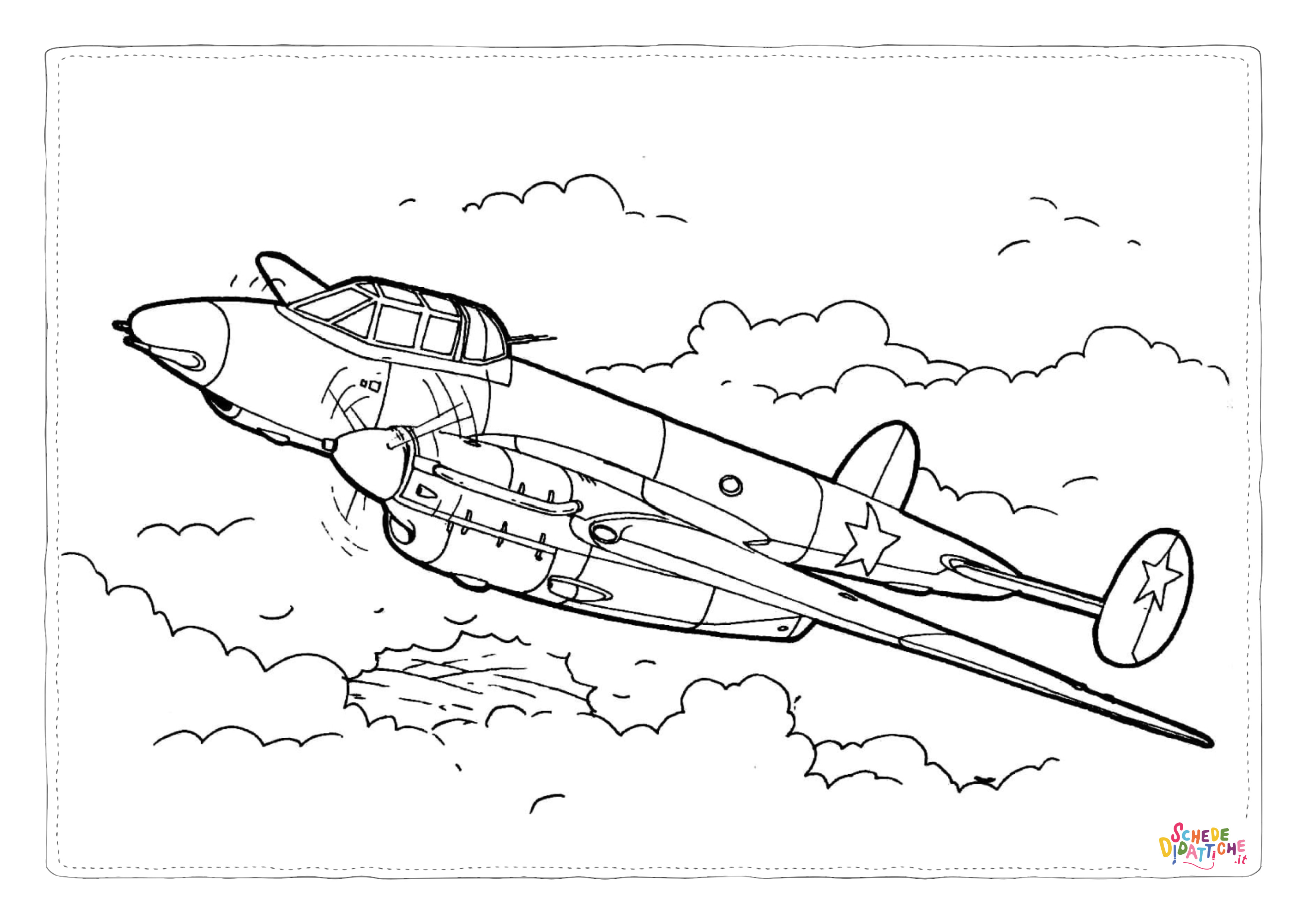 Disegno "Disegno di aereo militare da stampare e colorare 77" Disegno di aereo militare da stampare e colorare 77