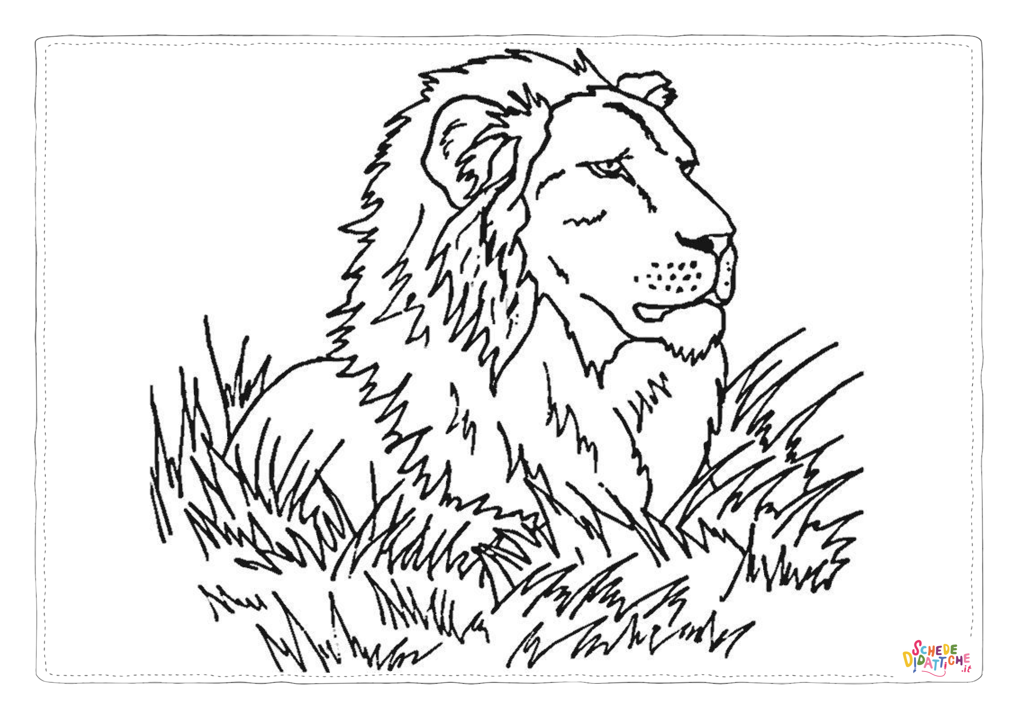 Disegno "Disegno di leone da stampare e colorare 109" Disegno di leone da stampare e colorare 109
