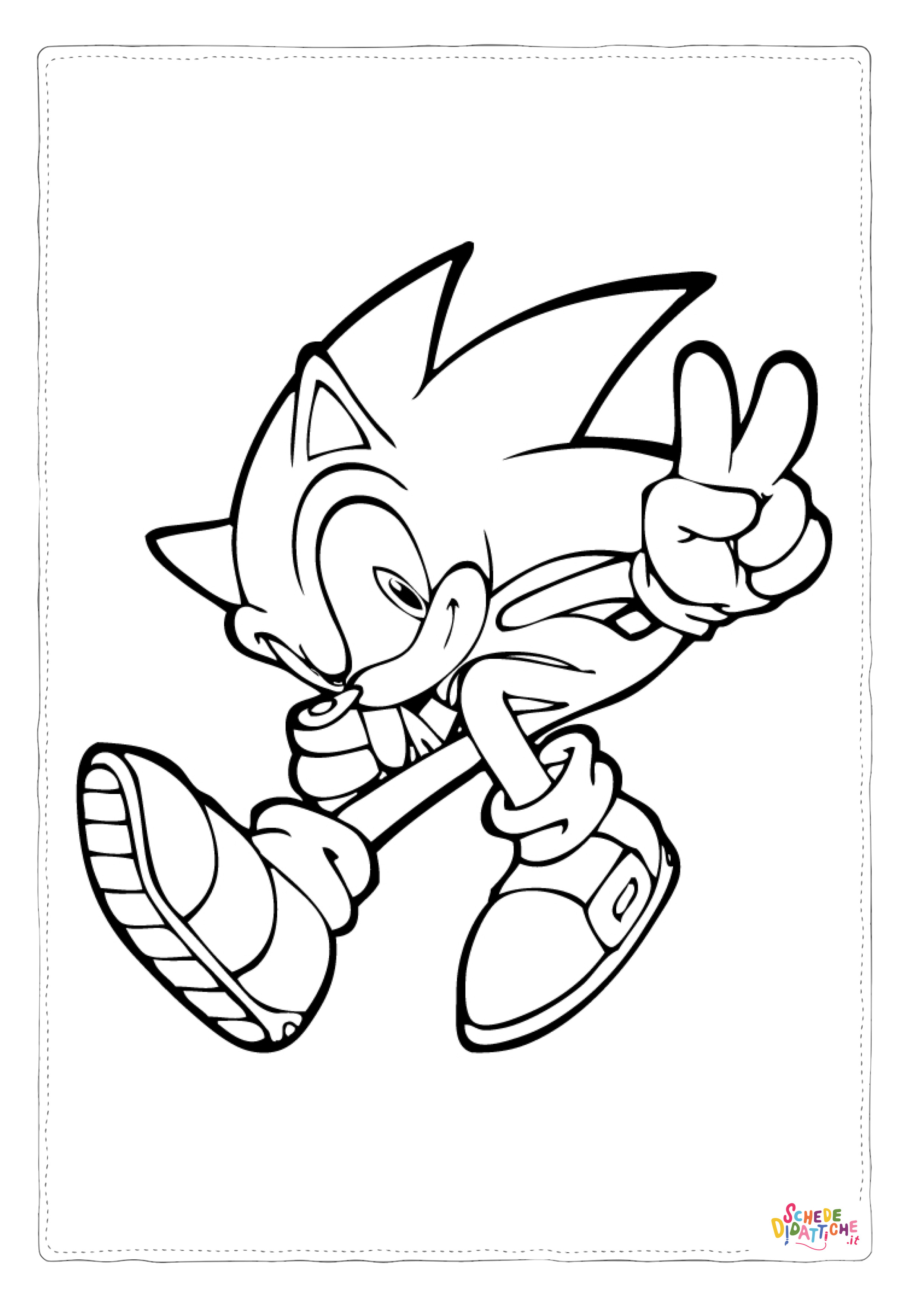 Disegno "Disegno di Sonic da stampare e colorare 9" Disegno di Sonic da stampare e colorare 9