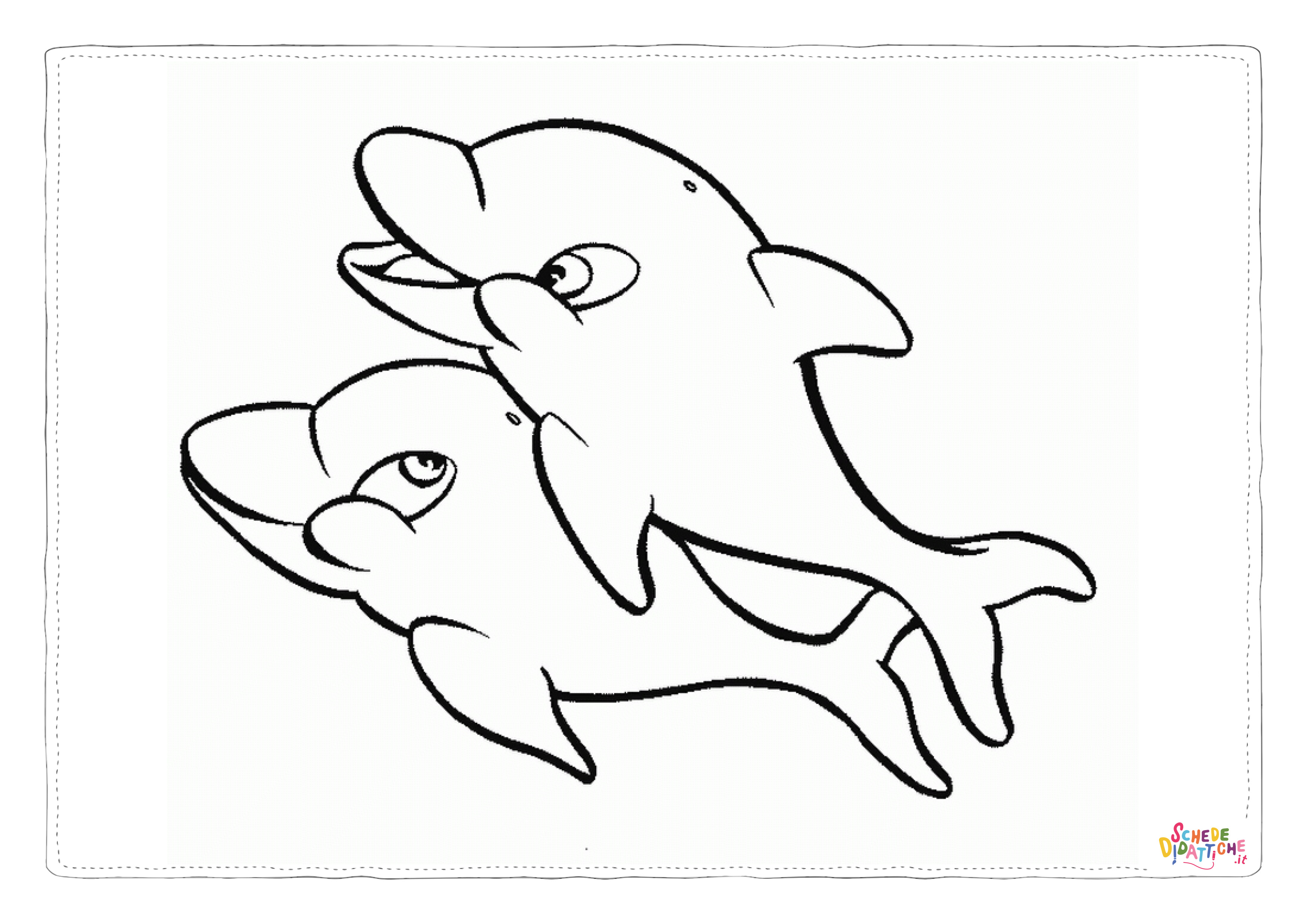 Disegno di delfino da stampare e colorare 12