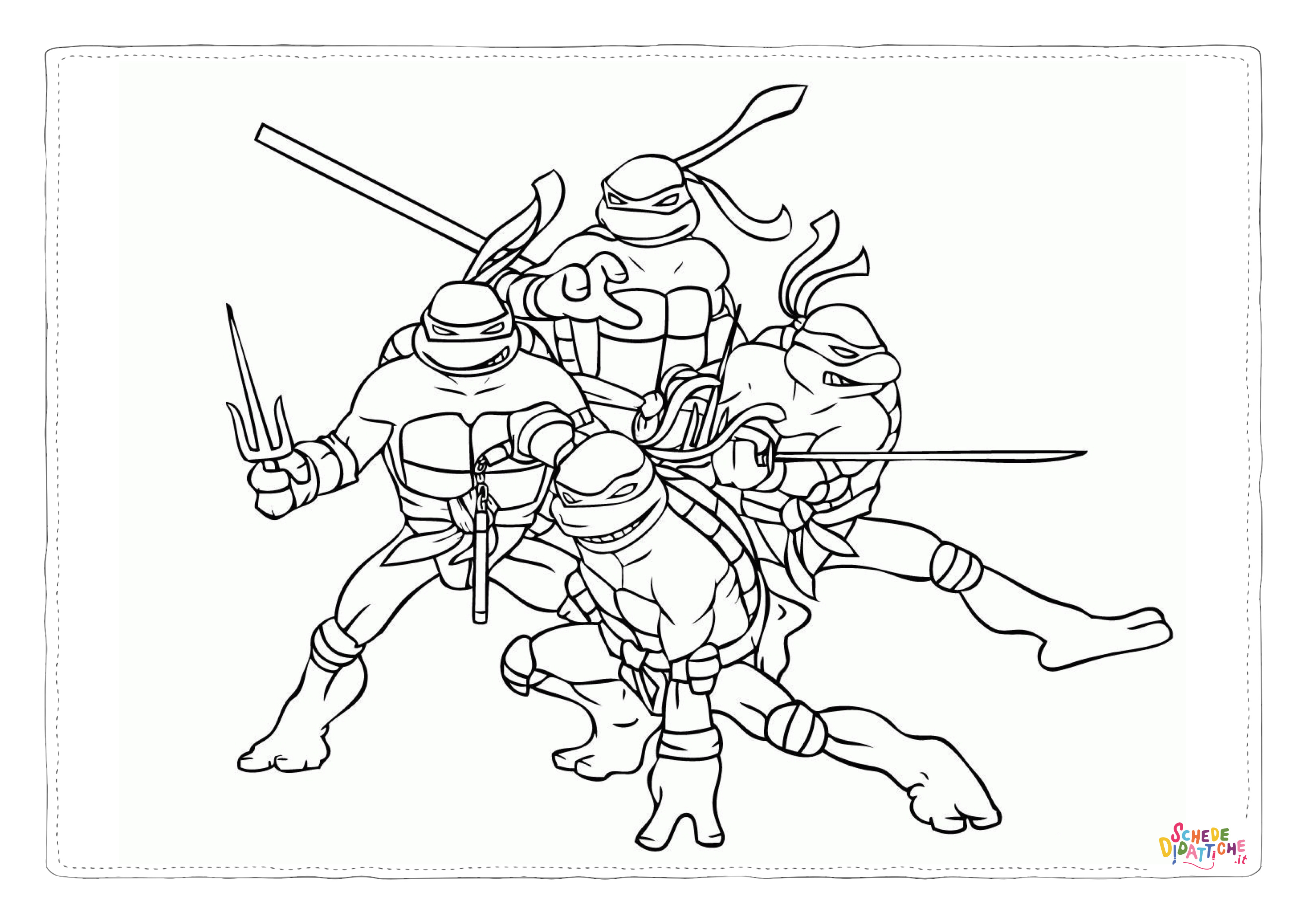 Disegno di Tartarughe Ninja da stampare e colorare 21