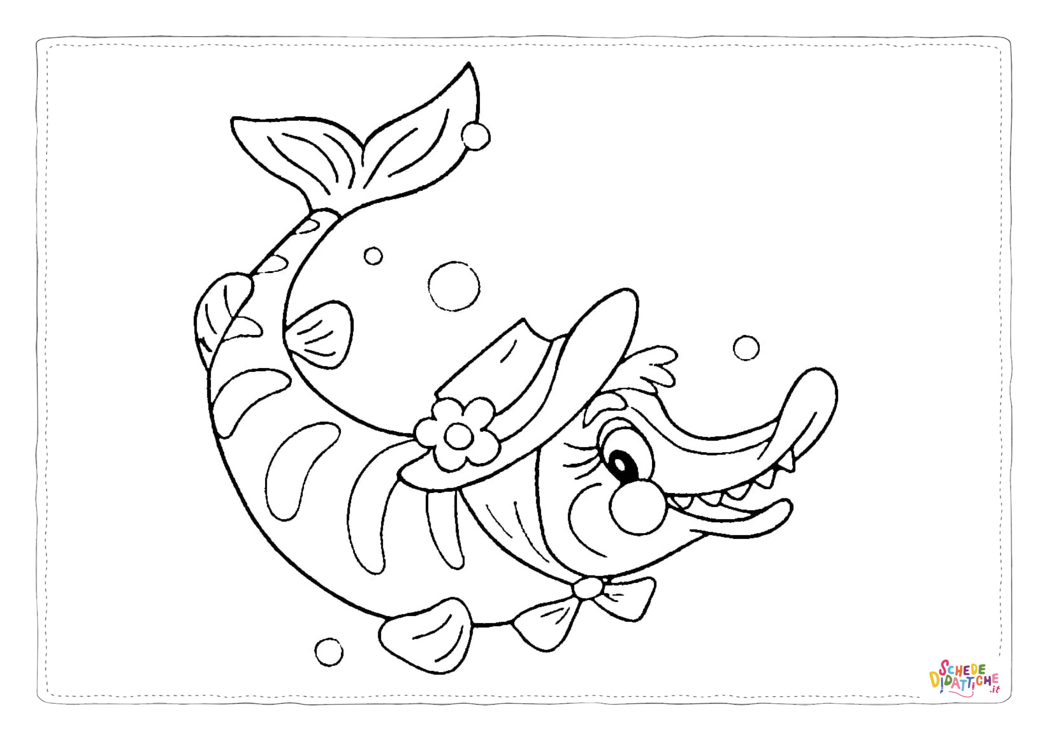 Disegno "Disegno di pesce da stampare e colorare 162" Disegno di pesce da stampare e colorare 162