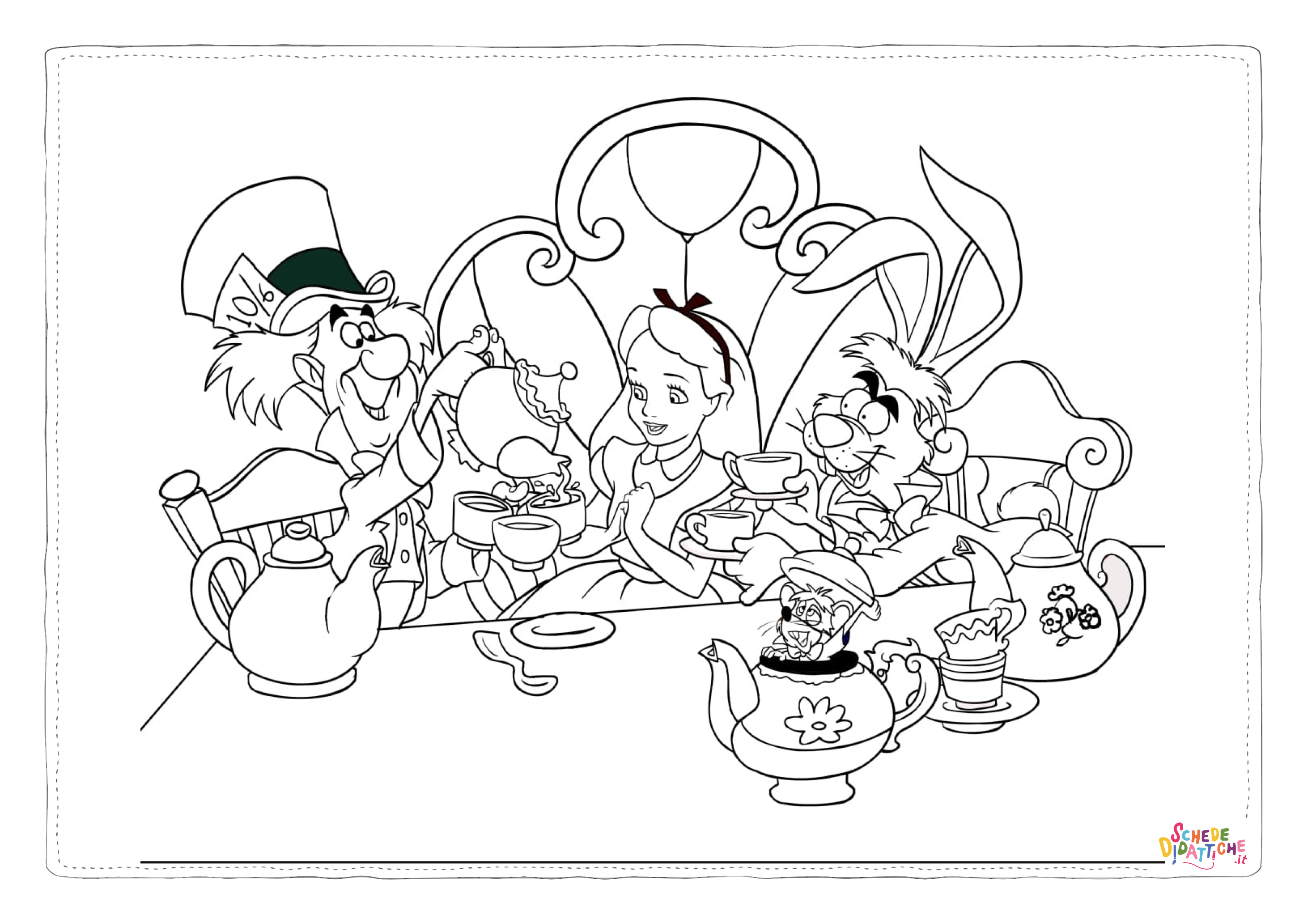 Disegno di Alice nel paese delle meraviglie da stampare e colorare 46