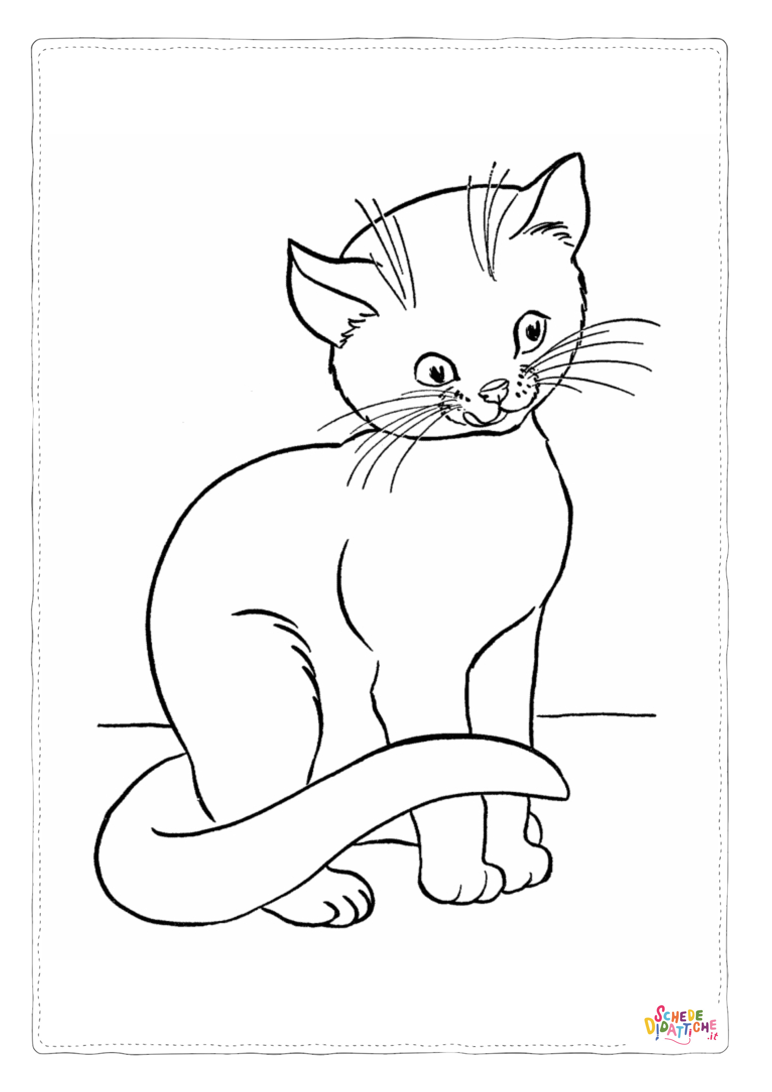Disegno "Disegno di gatto da stampare e colorare 106" Disegno di gatto da stampare e colorare 106