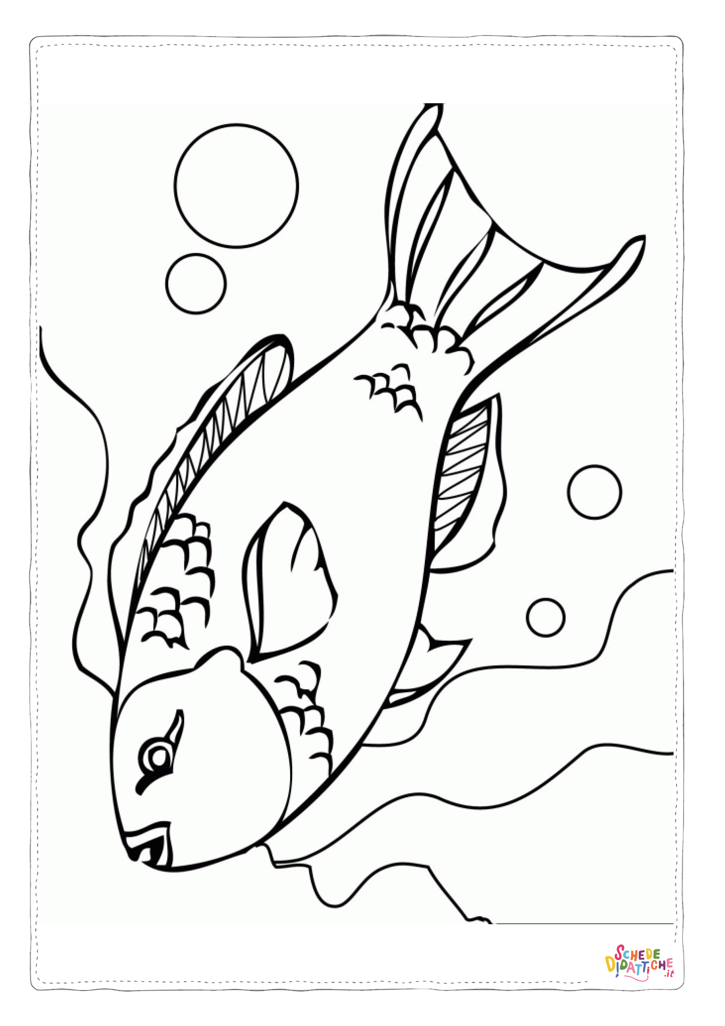Disegno di pesce da stampare e colorare 100