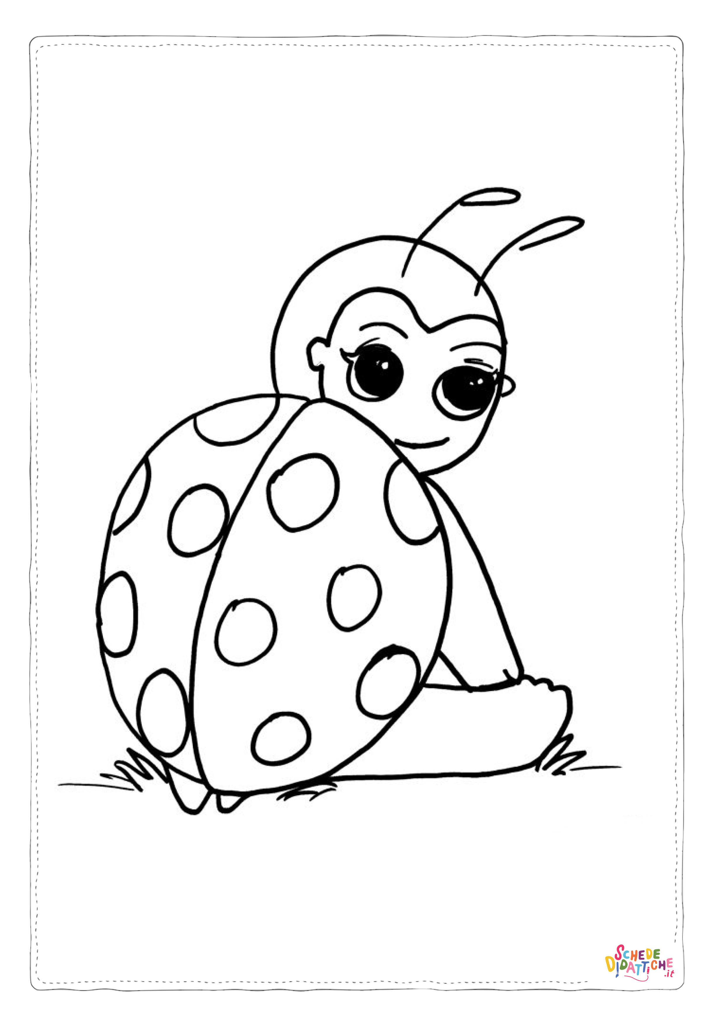 Disegno "Disegno di coccinella da stampare e colorare 52" Disegno di coccinella da stampare e colorare 52