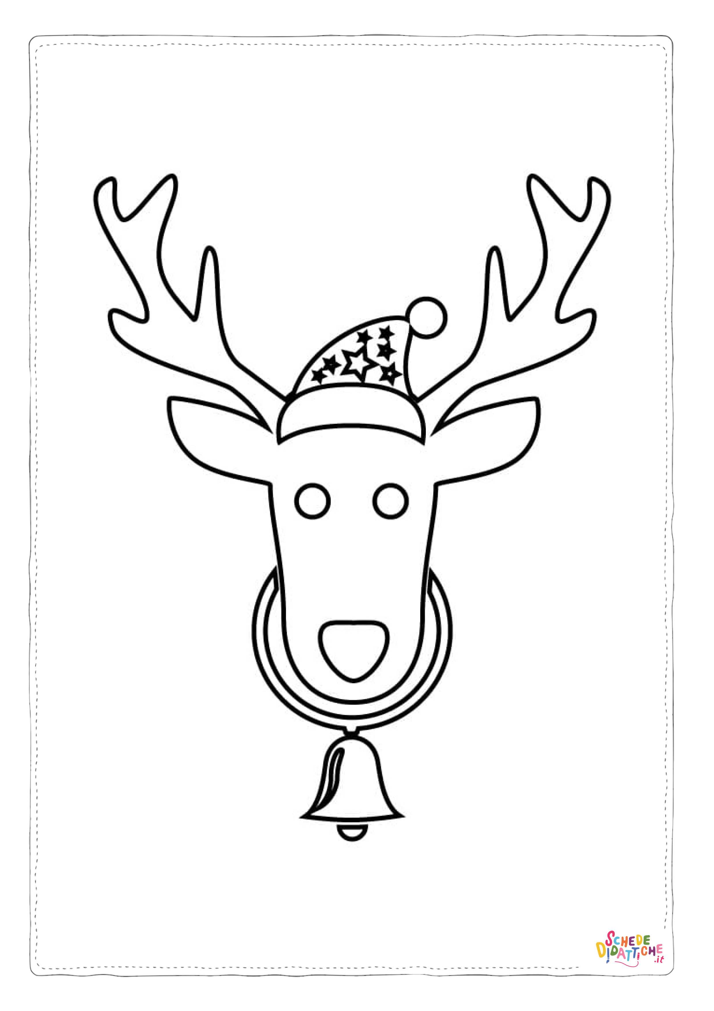 Disegno "Disegno di renna di Natale da stampare e colorare 24" Disegno di renna di Natale da stampare e colorare 24